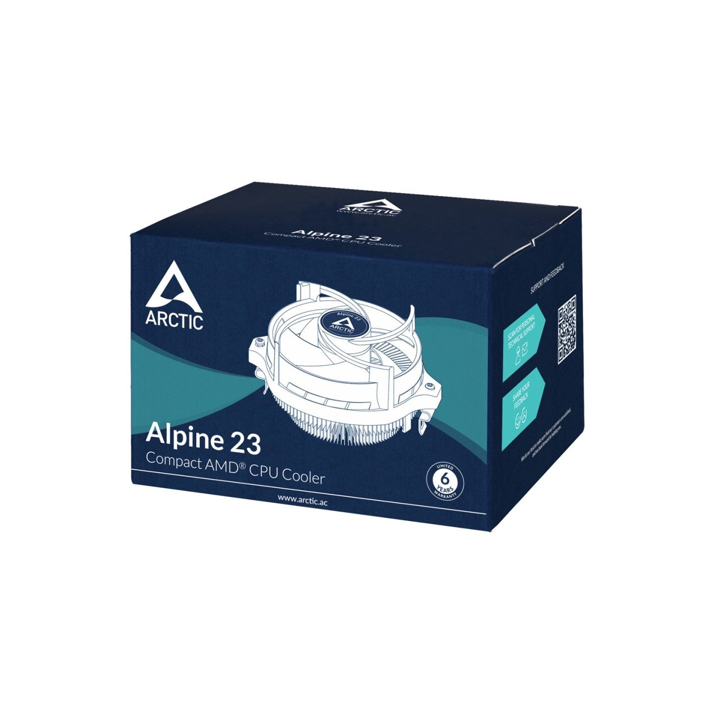Arctic Alpine 23 - 95W CPU Cooler for AM4/AM5 Socket (Boxed) — Buy in Cyprus with Fast Delivery