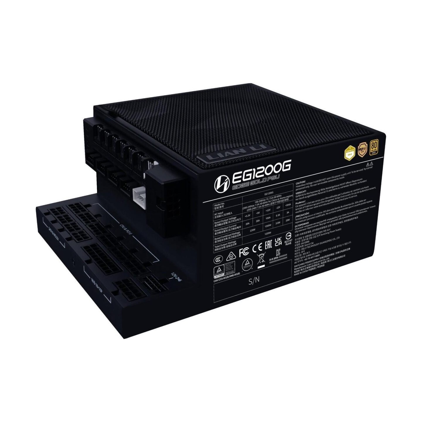 Lian Li Edge EG1200G 1200W 80+ Gold Fully Modular PSU Black (Boxed) — Buy in Cyprus with Fast Delivery