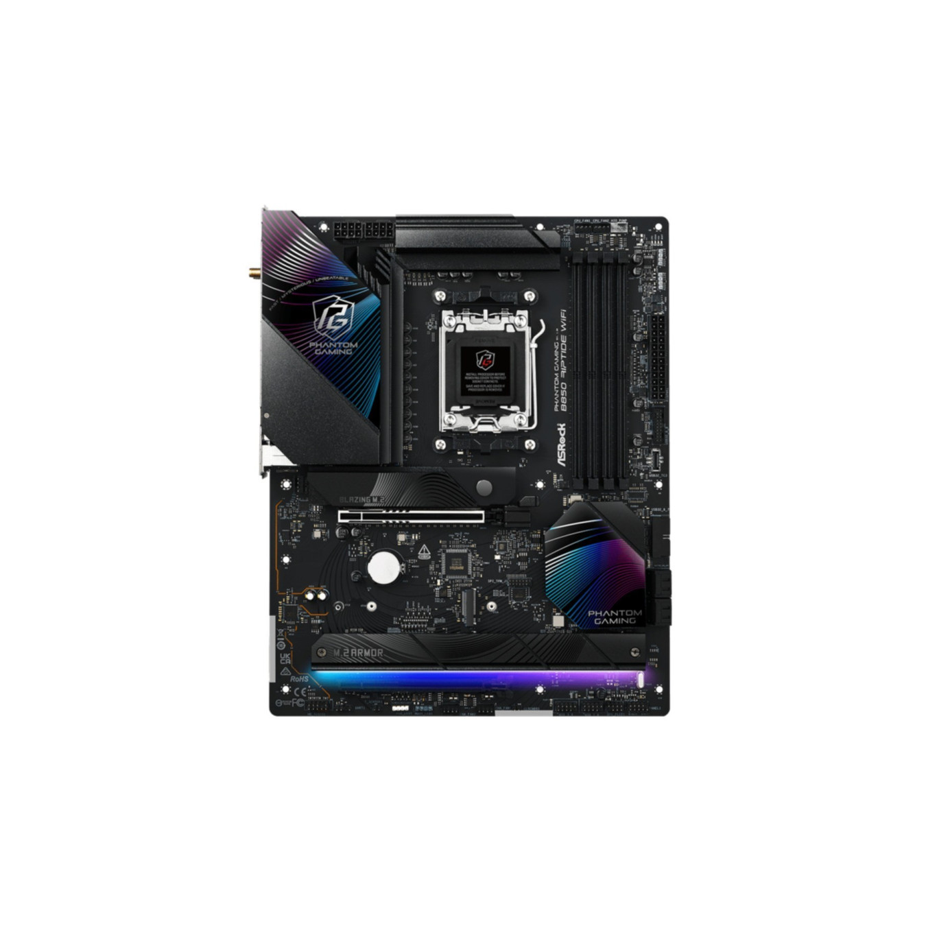 ASRock B850 Riptide WiFi - AM5 ATX Motherboard, DDR5, 4x M.2, PCIe 5.0, Wi‑Fi 7, 2.5GbE, 256GB Max (Black)