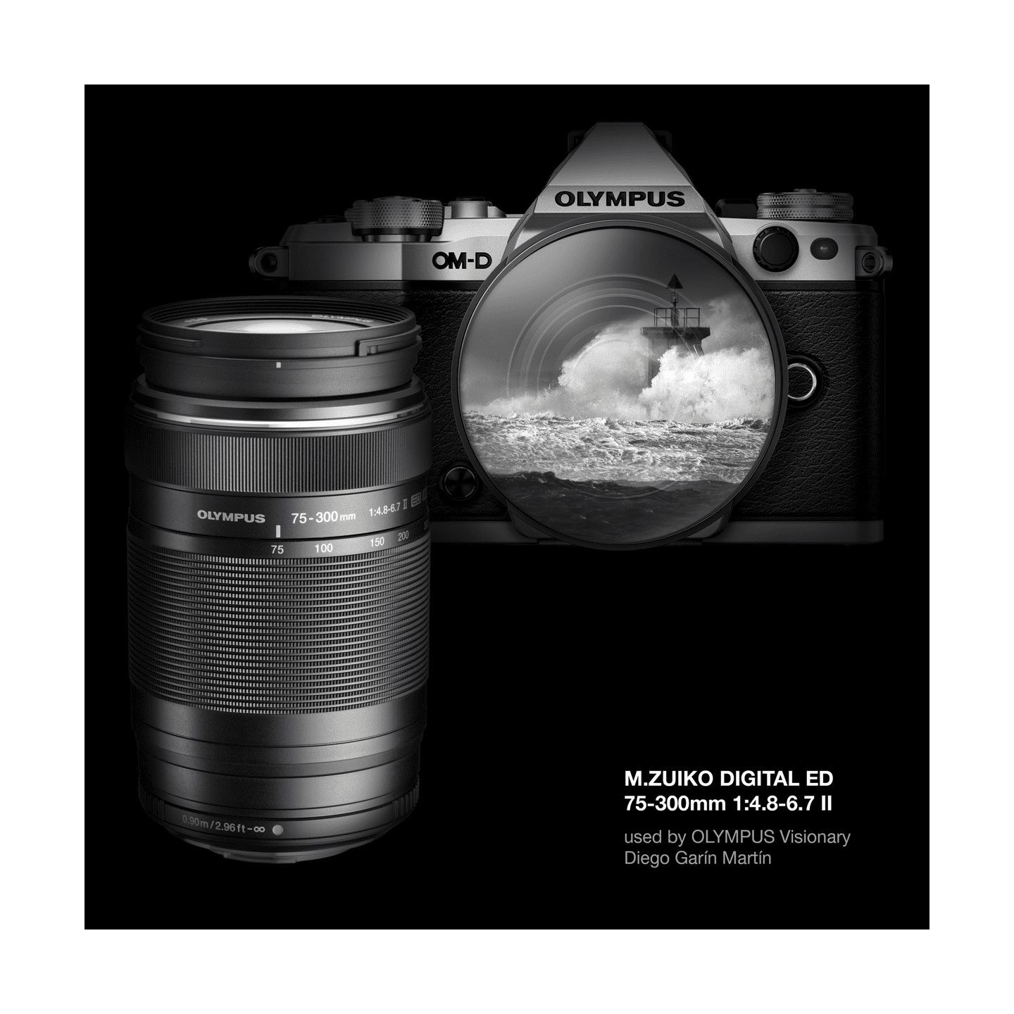 Olympus M.Zuiko Digital ED 75-300mm f/4.8-6.7 II - EZ-M7530-2 - Black, Micro Four Thirds, 58mm filter