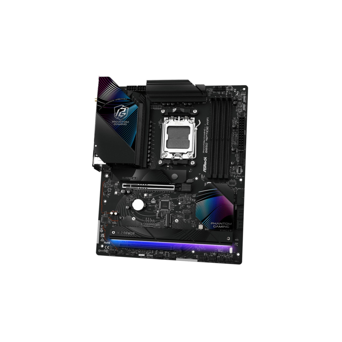 ASRock B850 Riptide WiFi - AM5 ATX Motherboard, DDR5, 4x M.2, PCIe 5.0, Wi‑Fi 7, 2.5GbE, 256GB Max (Black)