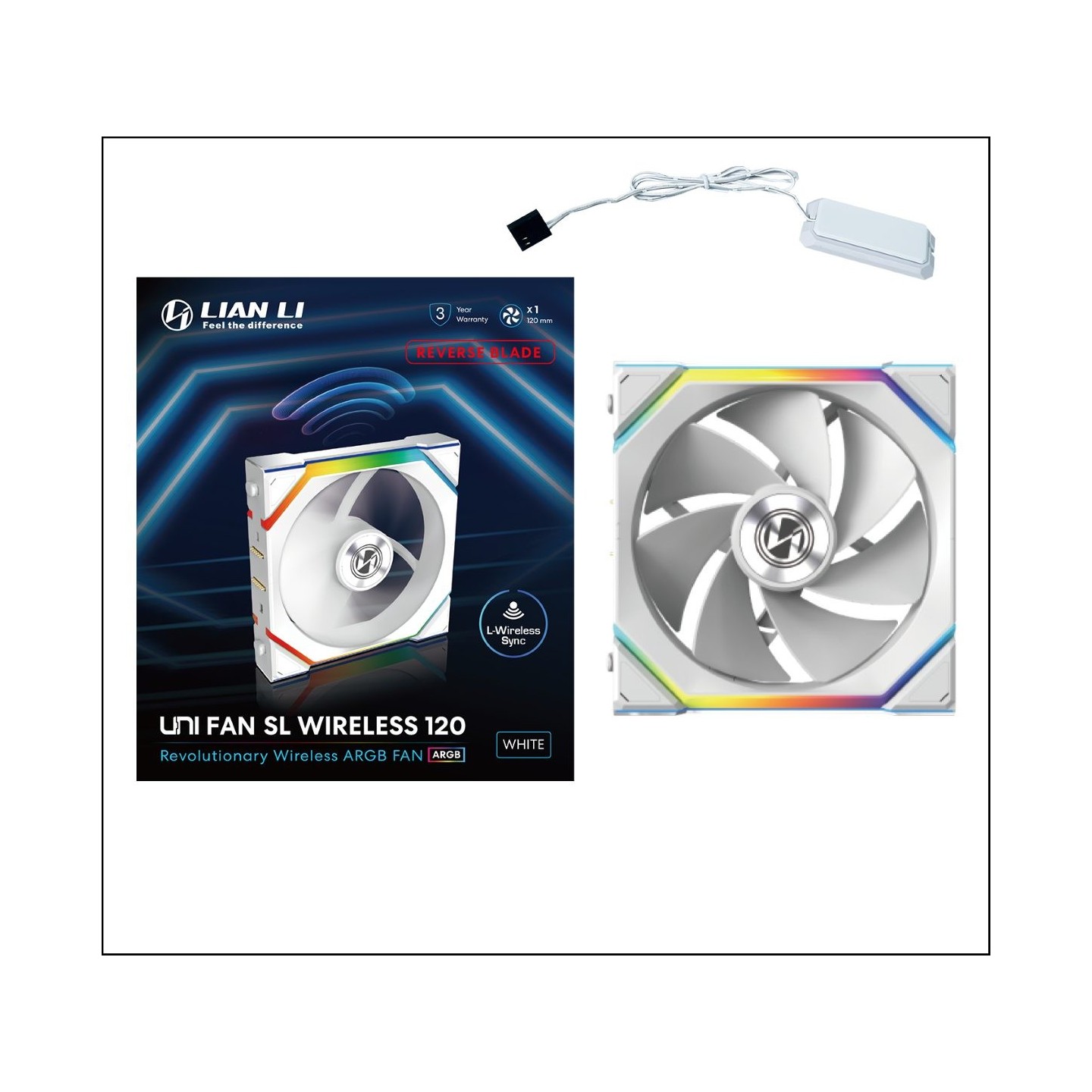 Lian Li UNIFAN SL Wireless 120 Reverse White - UFSL120W-R1W (Boxed) — Buy in Cyprus with Fast Delivery