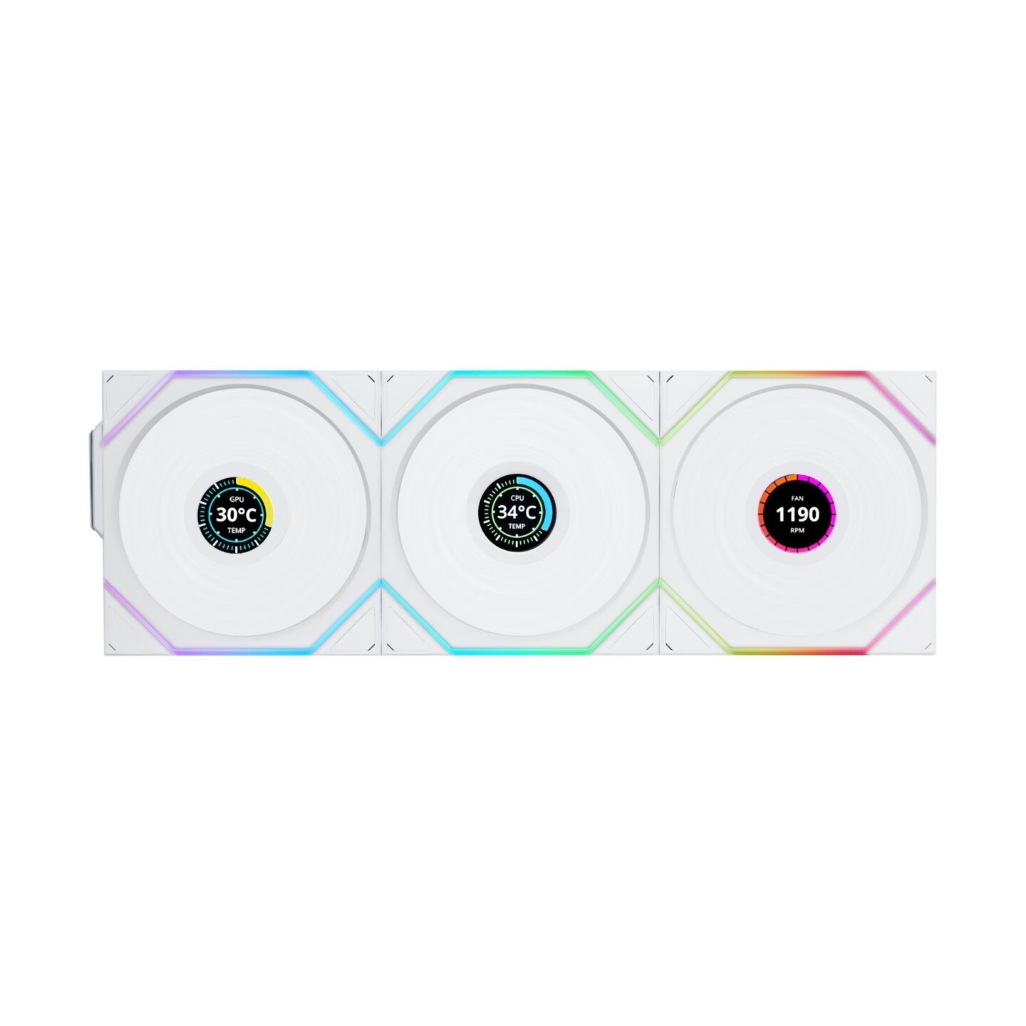 Lian Li UNI FAN TL LCD Wireless 120 3-Fan Pack White w/ Controller (Boxed) — Buy in Cyprus with Fast Delivery