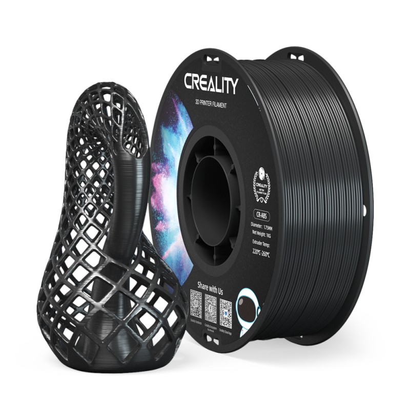 Buy Creality CR-ABS Black 3D Printer Filament - 1.7mm, 1 kg spool - High Impact ... in Cyprus, Nicosia, Limassol, Larnaka, Pafos