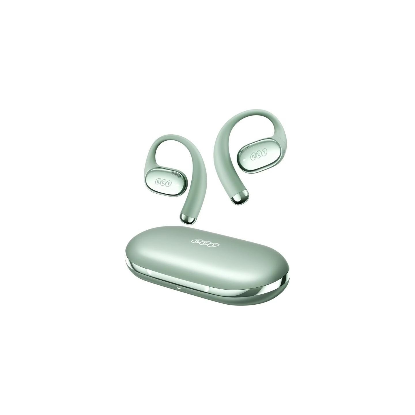 QCY Crossky R70 Green - CT-02 - Open Ear Wireless Headphones, BT 6.0, LDAC, 52h Hi-Res Audio