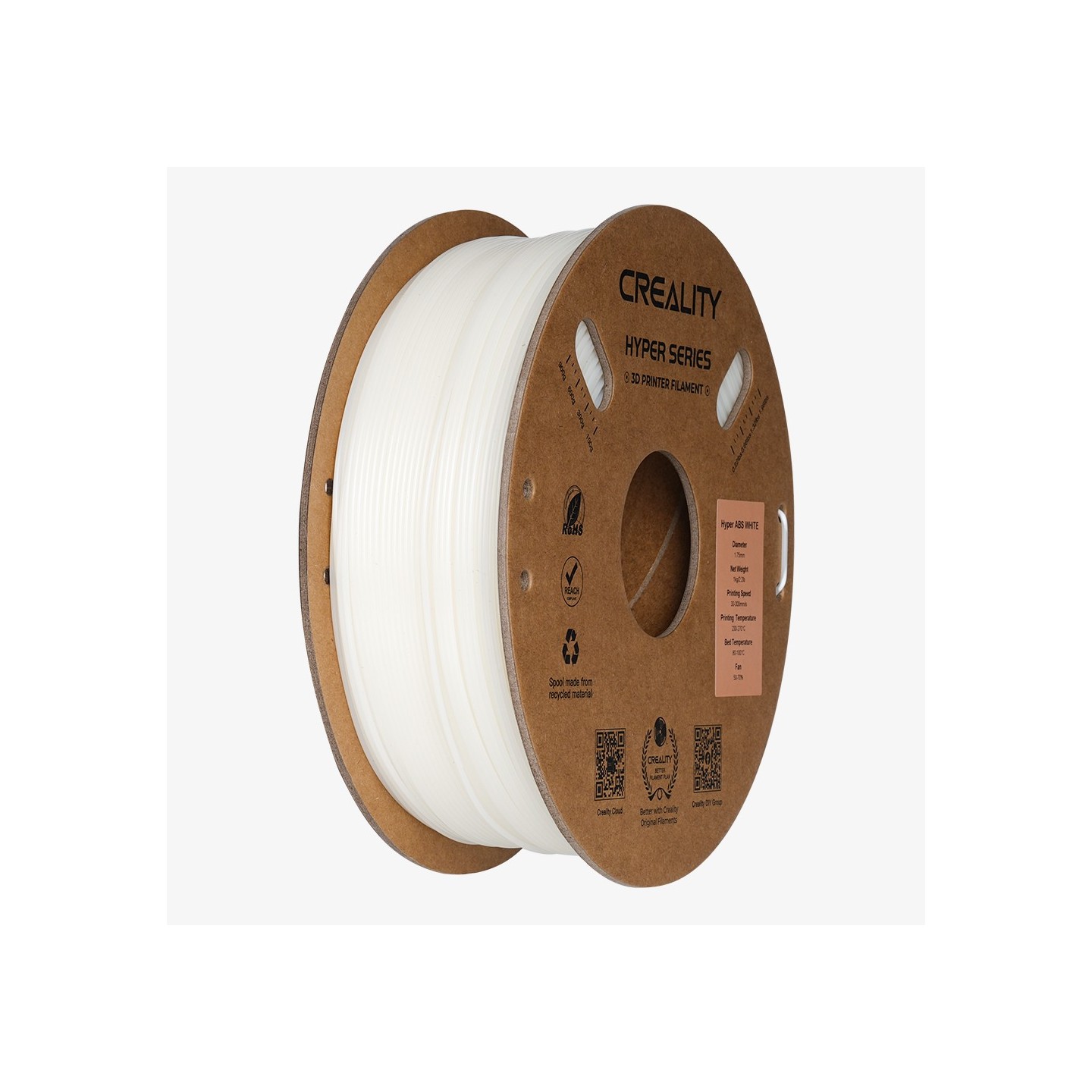 Creality Hyper ABS White 1.75mm Filament - 1 kg Spool — Buy in Cyprus with Fast Delivery