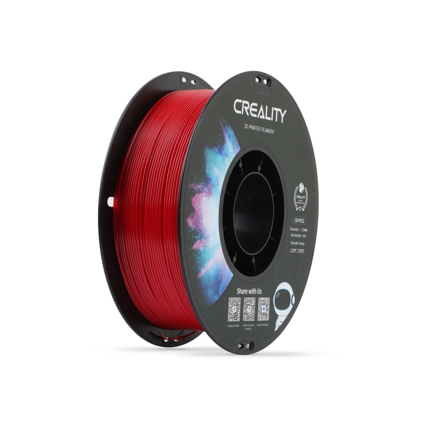 Creality CR-PETG Red 3D Printer Filament - CR-PETG - Red, 1.75mm, 1 kg, Hard Glossy, 49 MPa — Buy in Cyprus with Fast Delivery