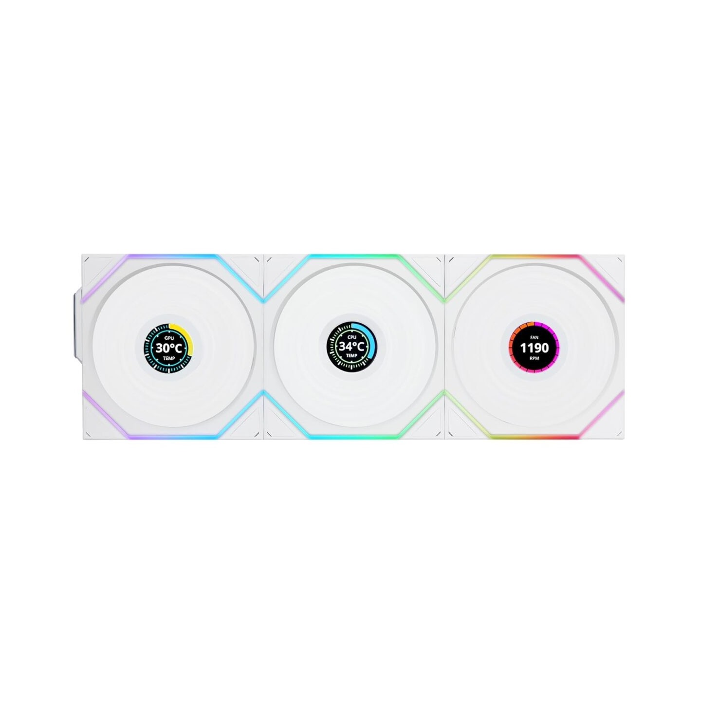 Lian Li UNI FAN TL-LCD Wireless Reverse 120 White 3-Pack - 12RTLLCD1W1W (Boxed) — Buy in Cyprus with Fast Delivery