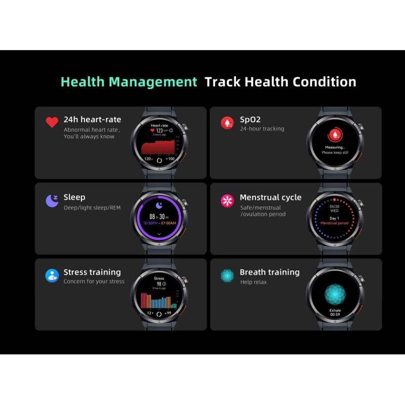 Buy QCY Active GX Watch S12 - Grey - 1.43" AMOLED, 466x466, IP68, Bluetooth Calling in Cyprus, Nicosia, Limassol, Larnaka, Pafos