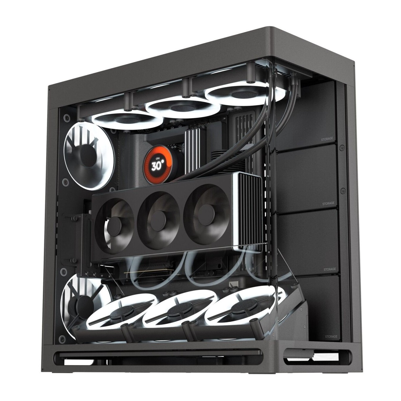 HAVN HS 420 VGPU Black Premium Midi Tower Case - HS 420 - Vertical GPU Support — Buy in Cyprus with Fast Delivery