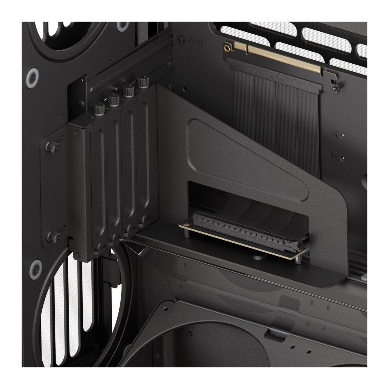 HAVN HS 420 VGPU Black Premium Midi Tower Case - HS 420 - Vertical GPU Support — Buy in Cyprus with Fast Delivery