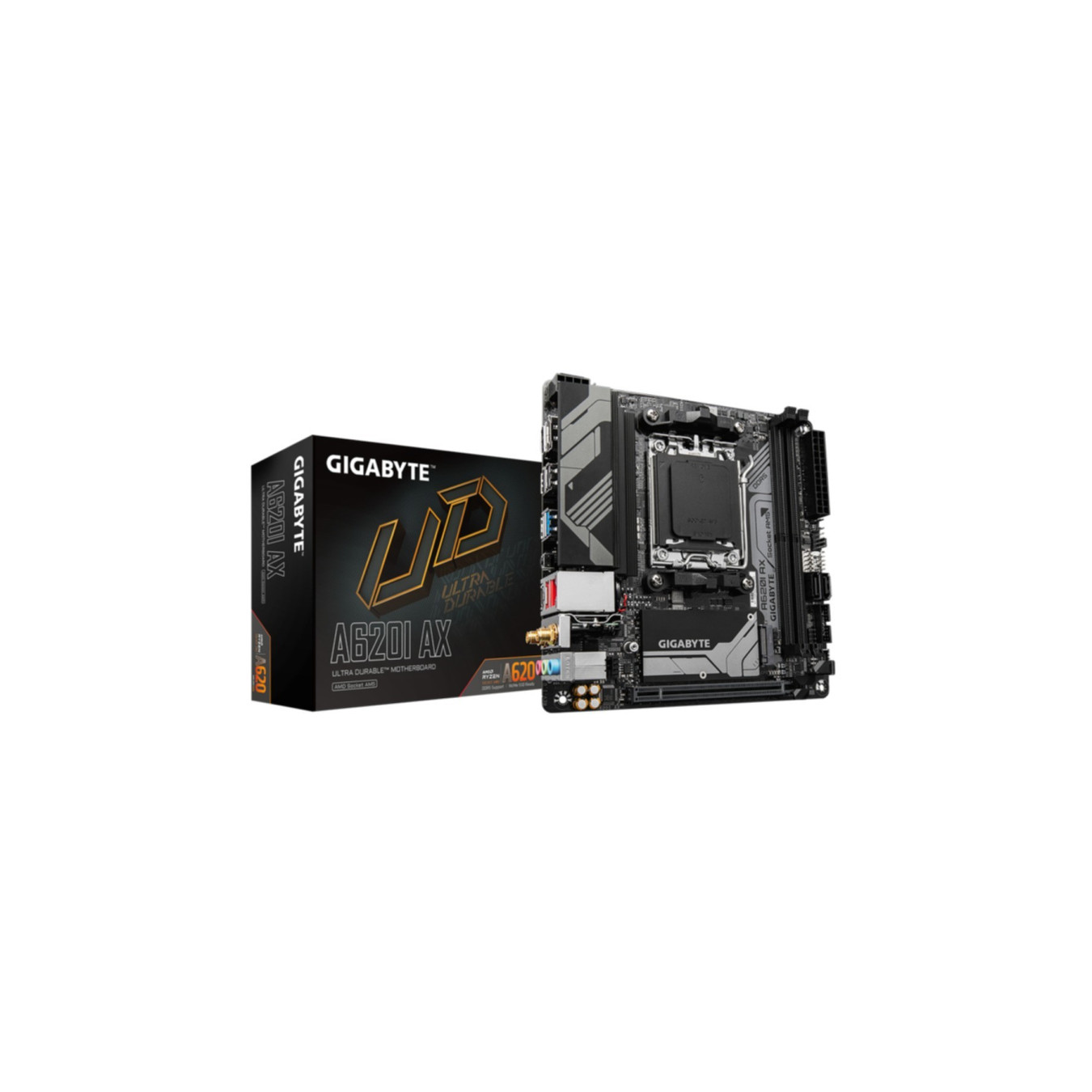 Gigabyte GA-A620I AX - Mini-ITX AM5 A620 Motherboard, DDR5 up to 96GB, Wi-Fi 6E, 2.5Gb LAN, HDMI 2.1