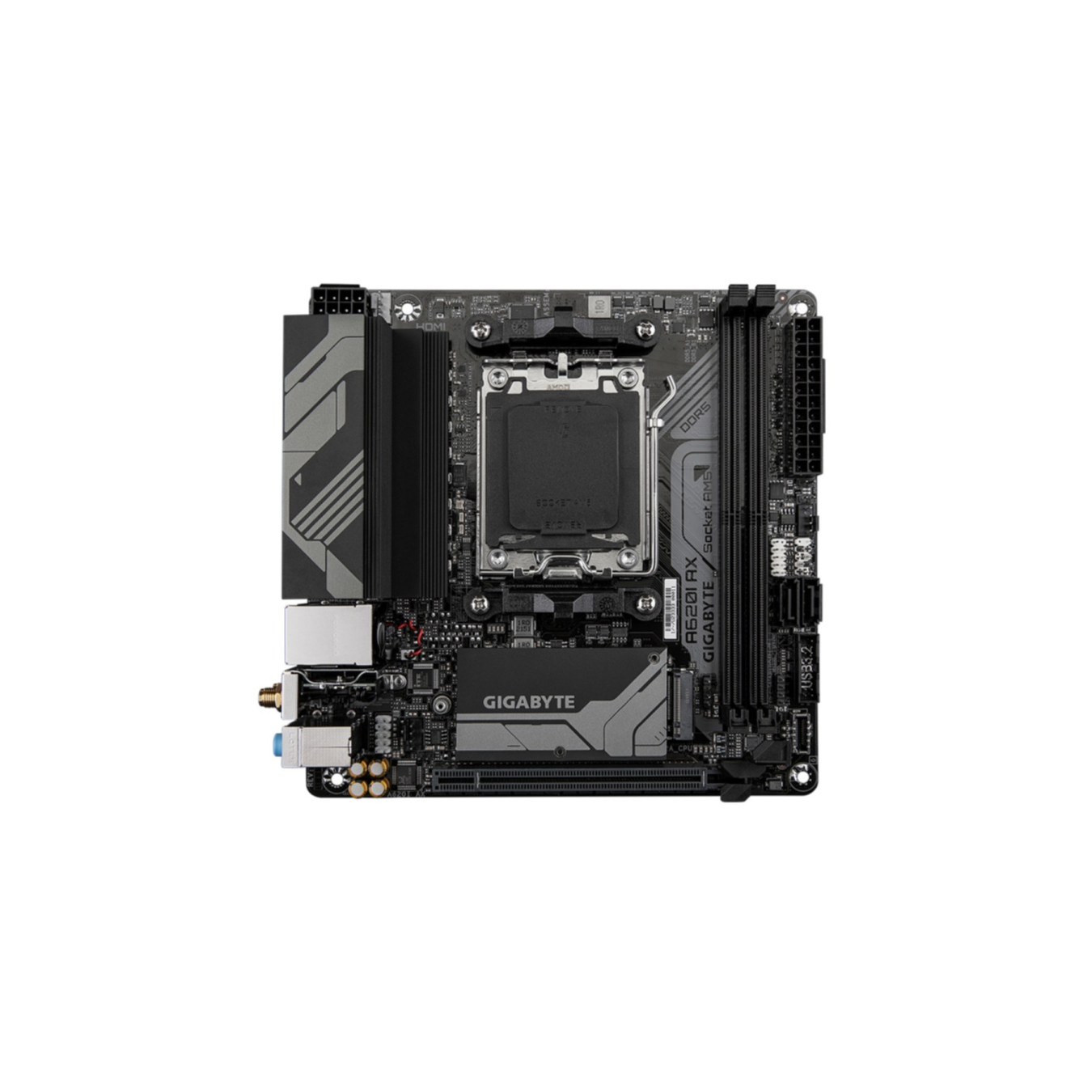 Gigabyte GA-A620I AX - Mini-ITX AM5 A620 Motherboard, DDR5 up to 96GB, Wi-Fi 6E, 2.5Gb LAN, HDMI 2.1