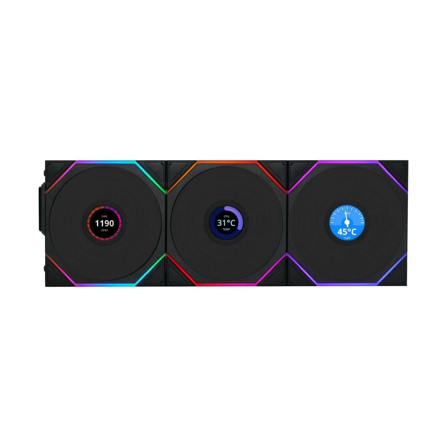 Lian Li UNI FAN TL LCD Wireless 120 3-Pack Black w/ Controller (Boxed) — Buy in Cyprus with Fast Delivery