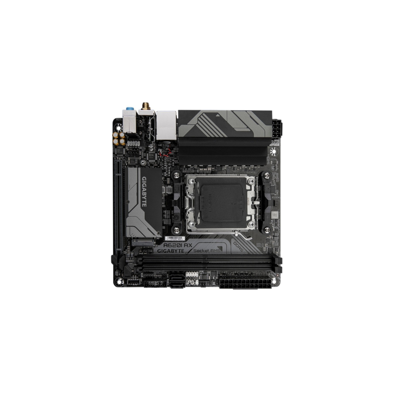 Gigabyte GA-A620I AX - Mini-ITX AM5 A620 Motherboard, DDR5 up to 96GB, Wi-Fi 6E, 2.5Gb LAN, HDMI 2.1
