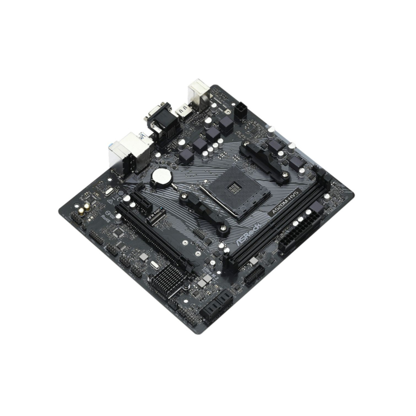 ASRock A520M-HVS - AM4 Micro-ATX Motherboard - AMD A520, DDR4, 64GB Max, M.2 & SATA, HDMI/VGA
