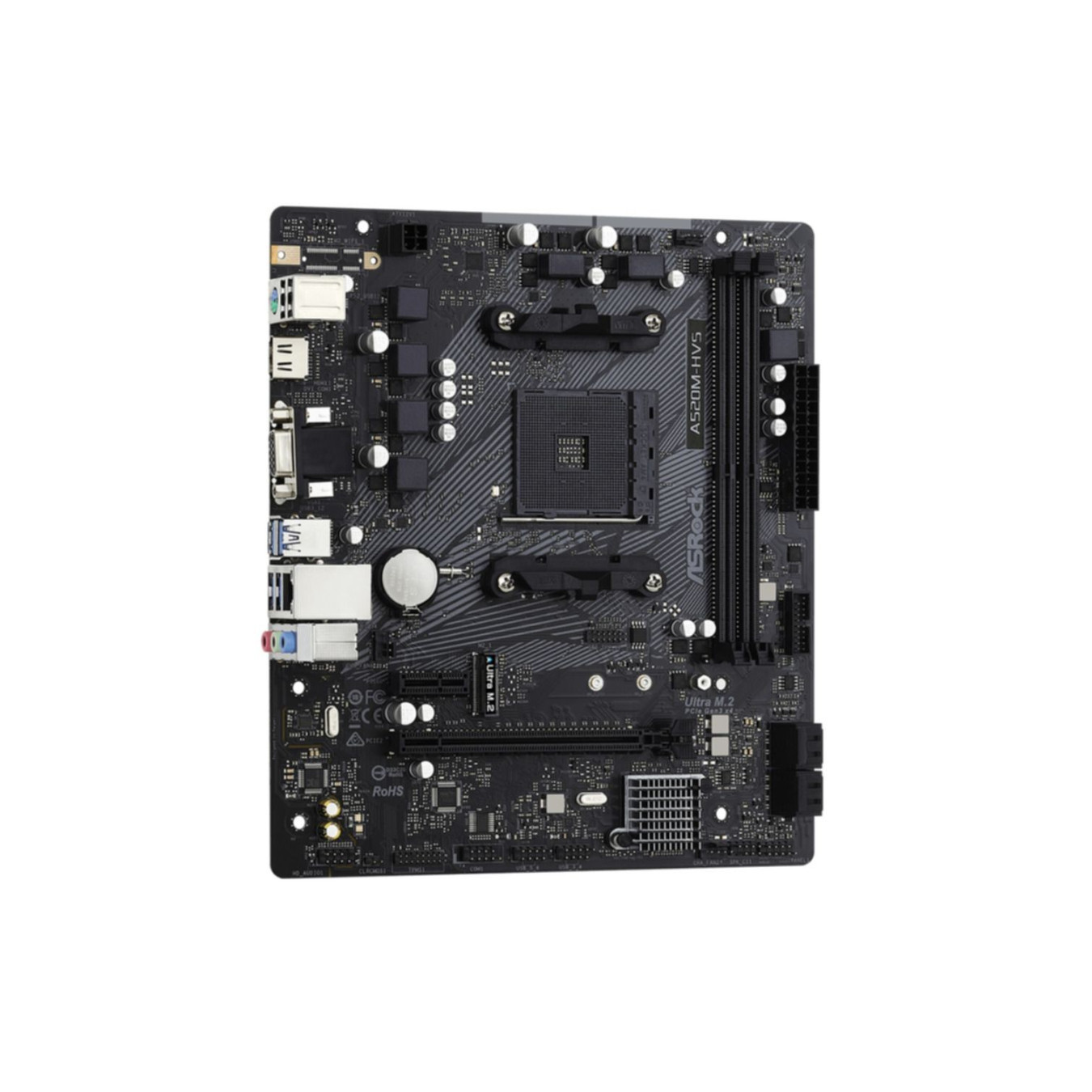 ASRock A520M-HVS - AM4 Micro-ATX Motherboard - AMD A520, DDR4, 64GB Max, M.2 & SATA, HDMI/VGA