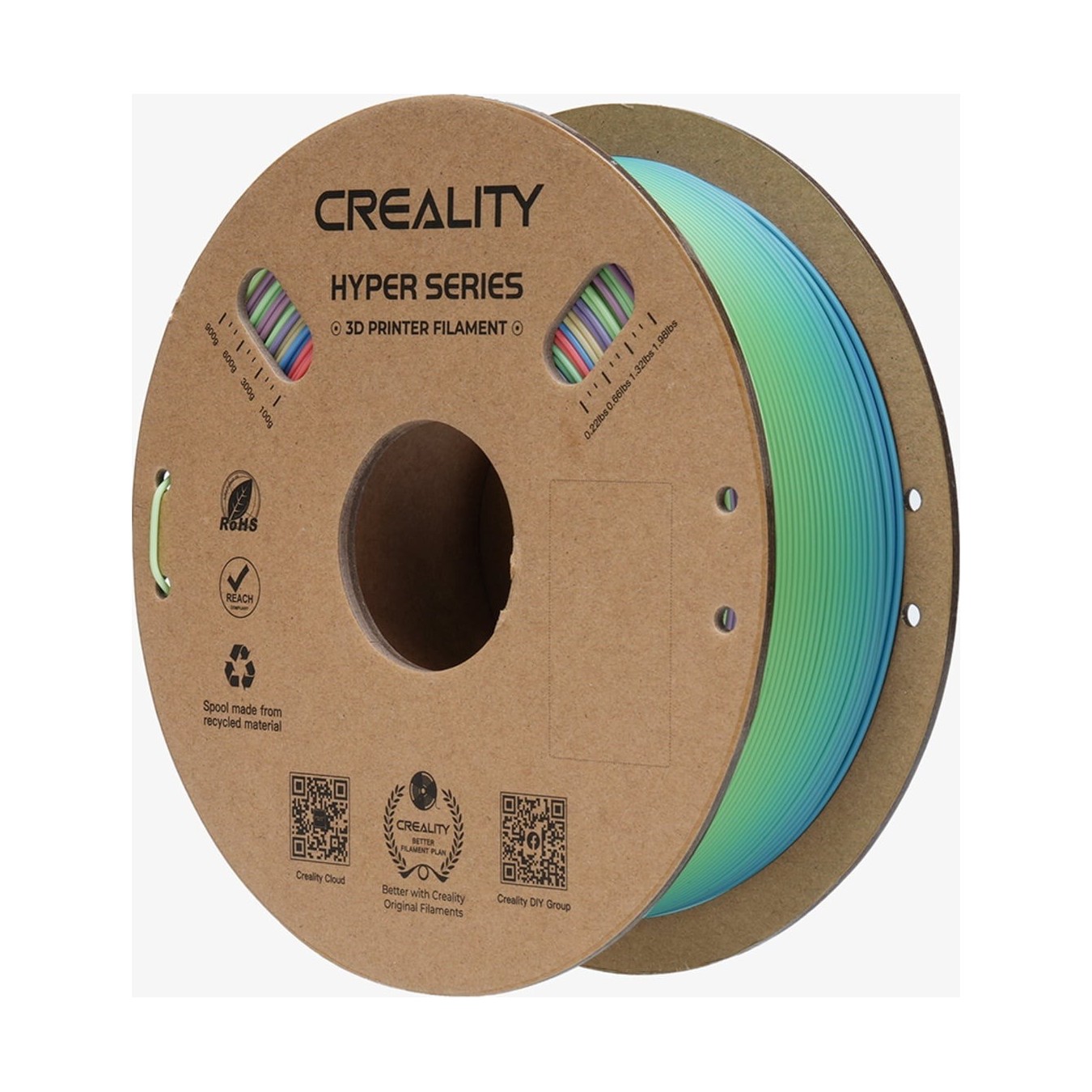 Creality Hyper PLA Rainbow Wild Blossom Long Grad Filament - Rainbow Gradient, 1.75mm, 1kg — Buy in Cyprus with Fast Delivery
