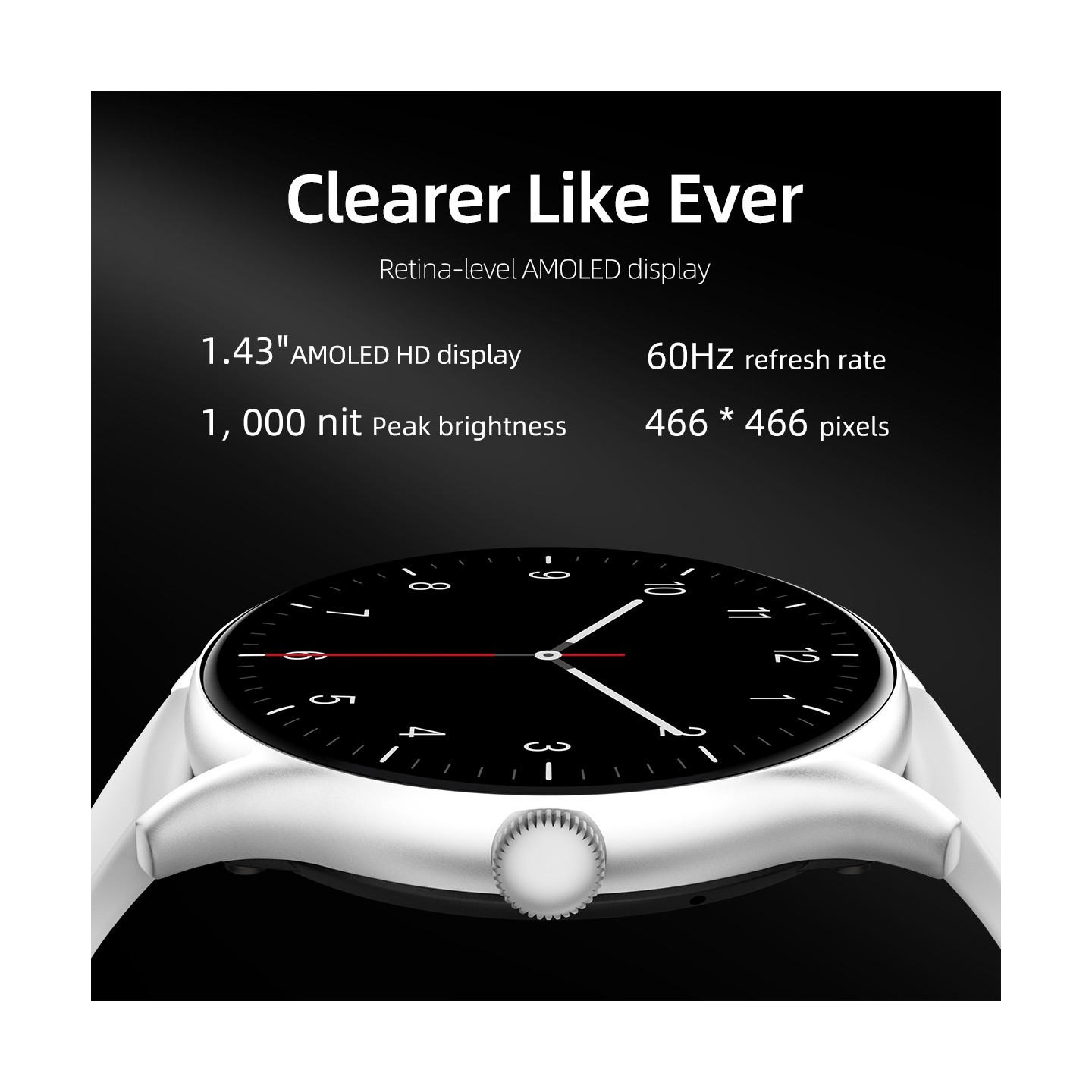 QCY Watch GT S8 - GT S8 - Gray, 1.43\" AMOLED, 466x466, 60Hz, IPX8, Bluetooth — Buy in Cyprus with Fast Delivery