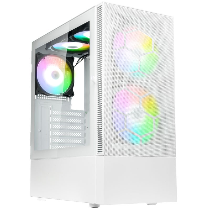 Kolink Observatory MX Mesh ARGB Mid Tower Case - White (5x Umbra Fans) (Boxed) — Buy in Cyprus with Fast Delivery