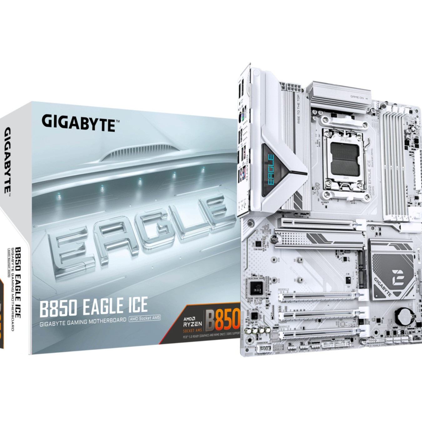 Gigabyte GA-B850 EAGLE ICE - AM5 ATX Motherboard, AMD B850, DDR5, 4x DIMM, 256GB Max — Buy in Cyprus with Fast Delivery