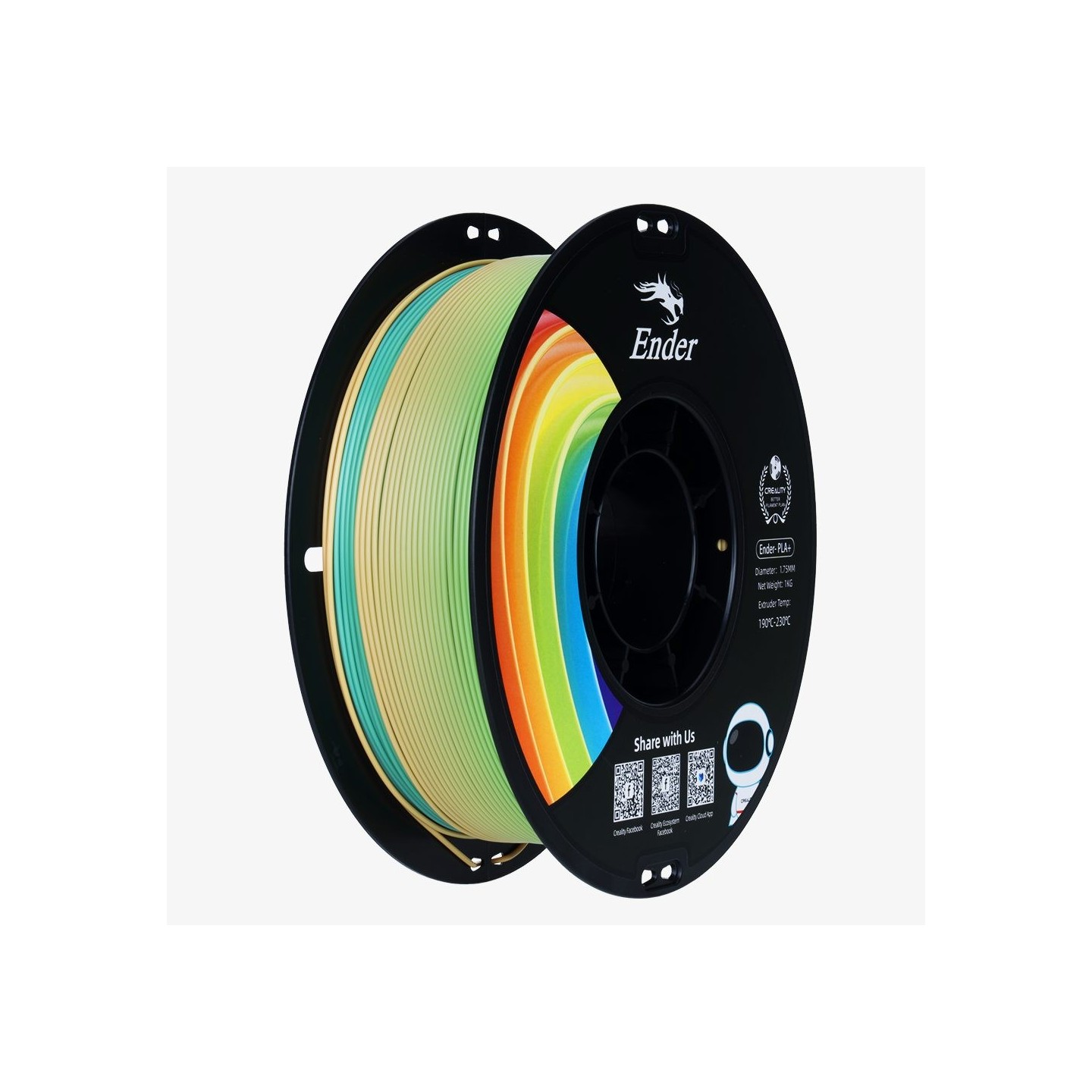 Creality EN-PLA+ Rainbow Filament - 33010103 - Rainbow, 1.75mm, 1 kg — Buy in Cyprus with Fast Delivery