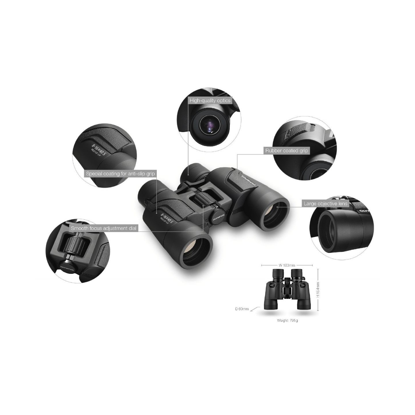 Olympus Binoculars 8-16x40 S - Case & Strap Included — Buy in Cyprus with Fast Delivery