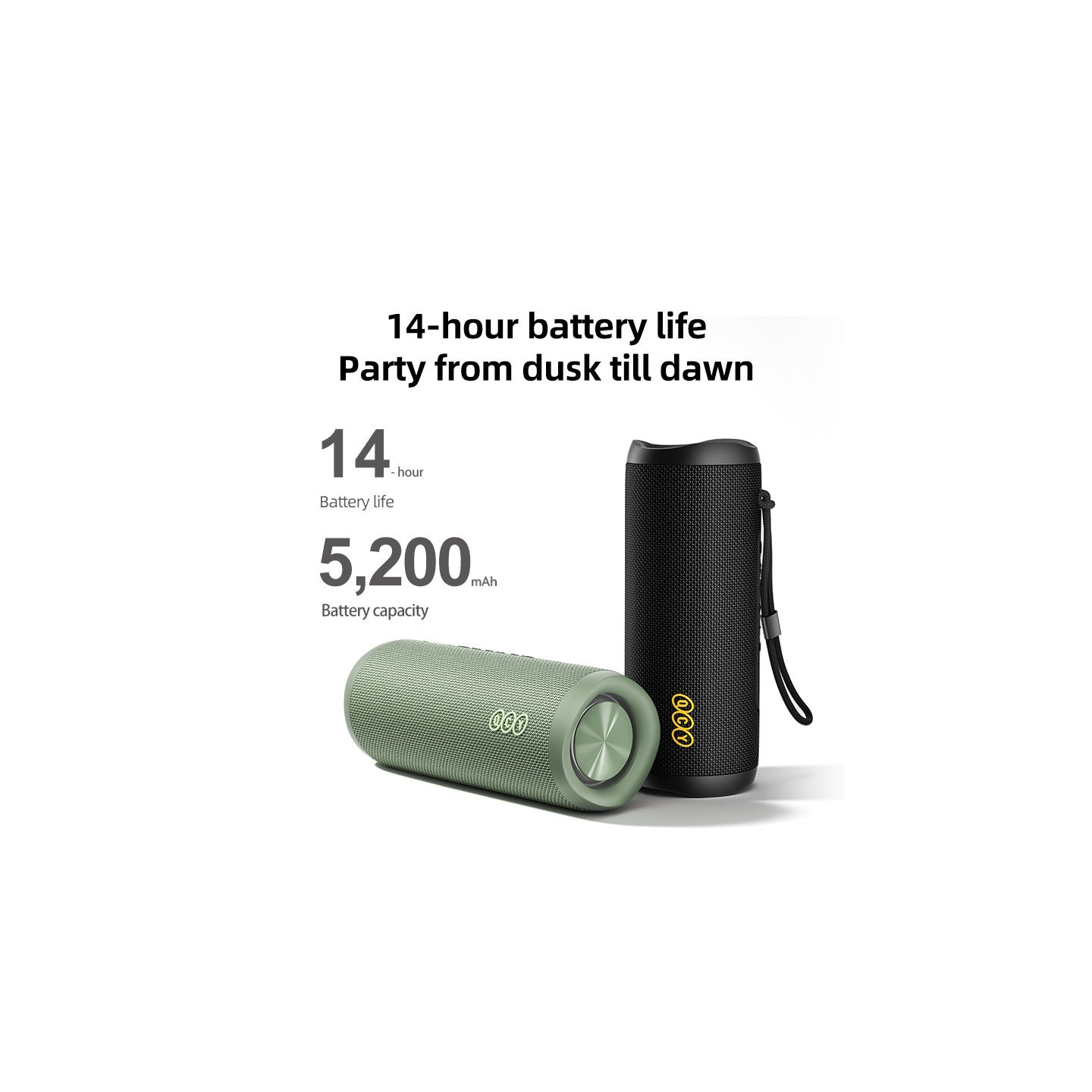 QCY SP7 Black - Portable Bluetooth Speaker - 40W Stereo, RGB Light Show, Mic for Calls — Buy in Cyprus with Fast Delivery