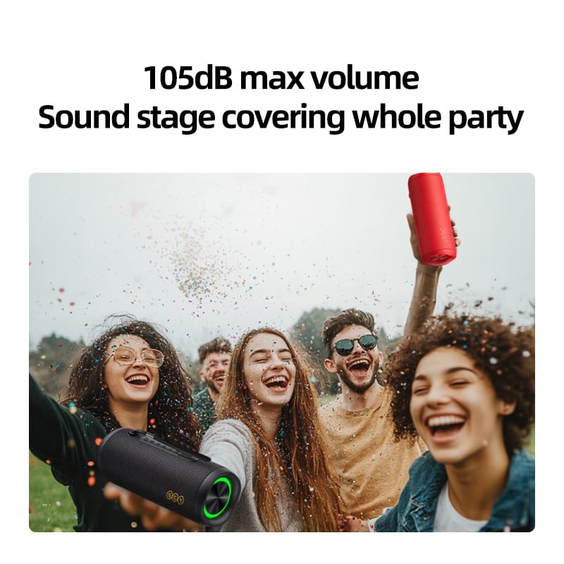 Buy QCY SP7 Black - Portable Bluetooth Speaker - 40W Stereo, RGB Light Show, Mic... in Cyprus, Nicosia, Limassol, Larnaka, Pafos