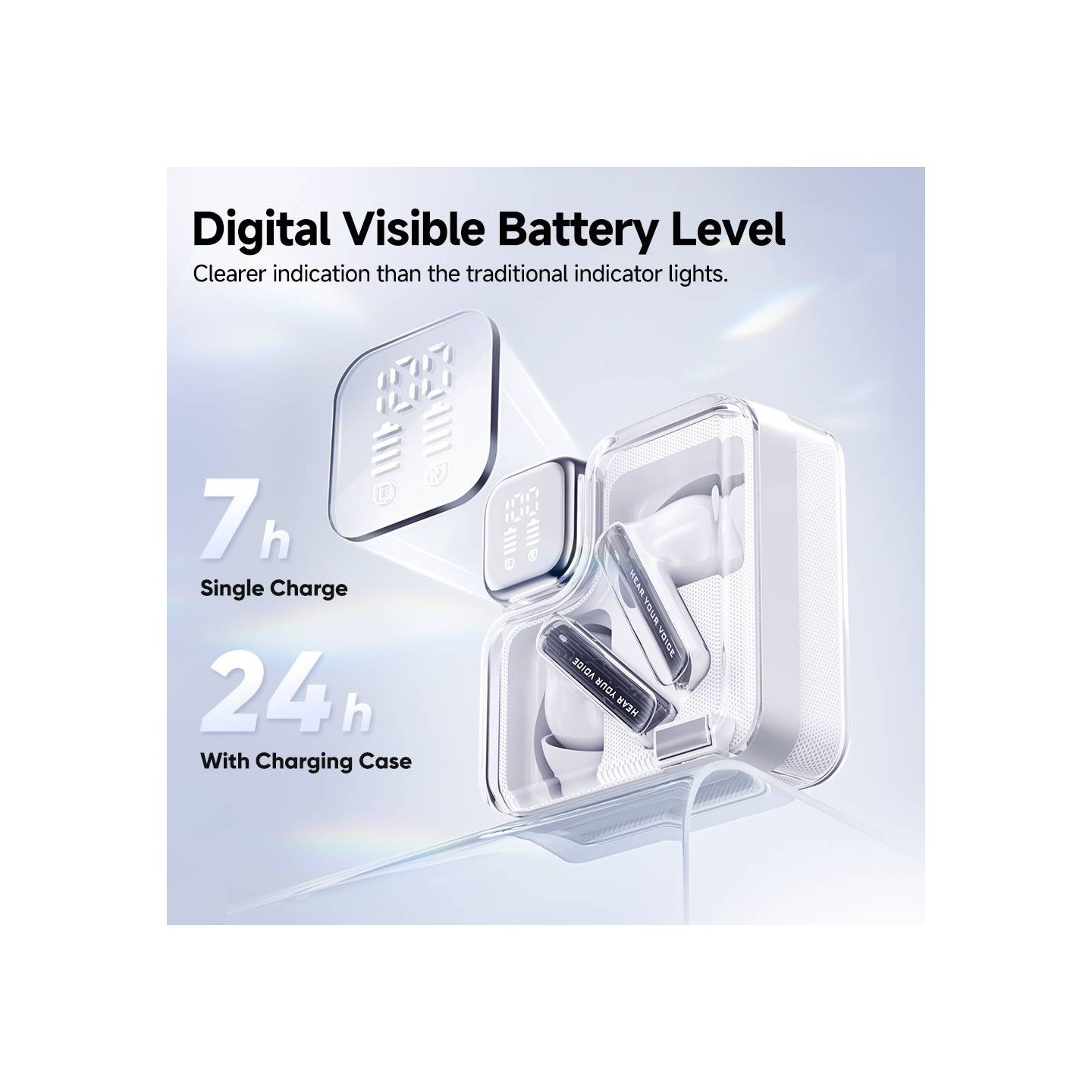 QCY MeloBuds Neo Orange - Melobuds Neo - TWS Bluetooth Earbuds with LED Display, Dual Connection, 7h Battery