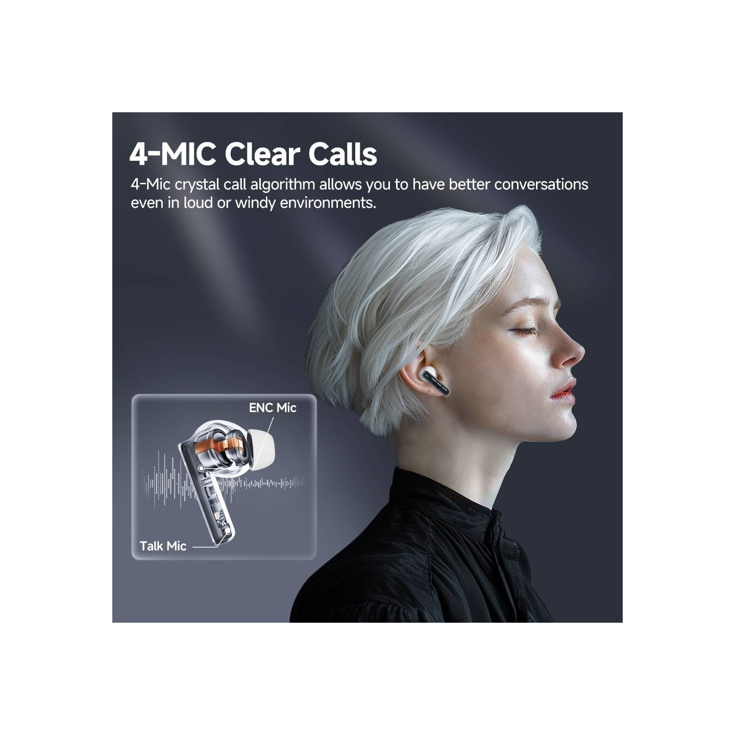 QCY MeloBuds Neo Orange - Melobuds Neo - TWS Bluetooth Earbuds with LED Display, Dual Connection, 7h Battery