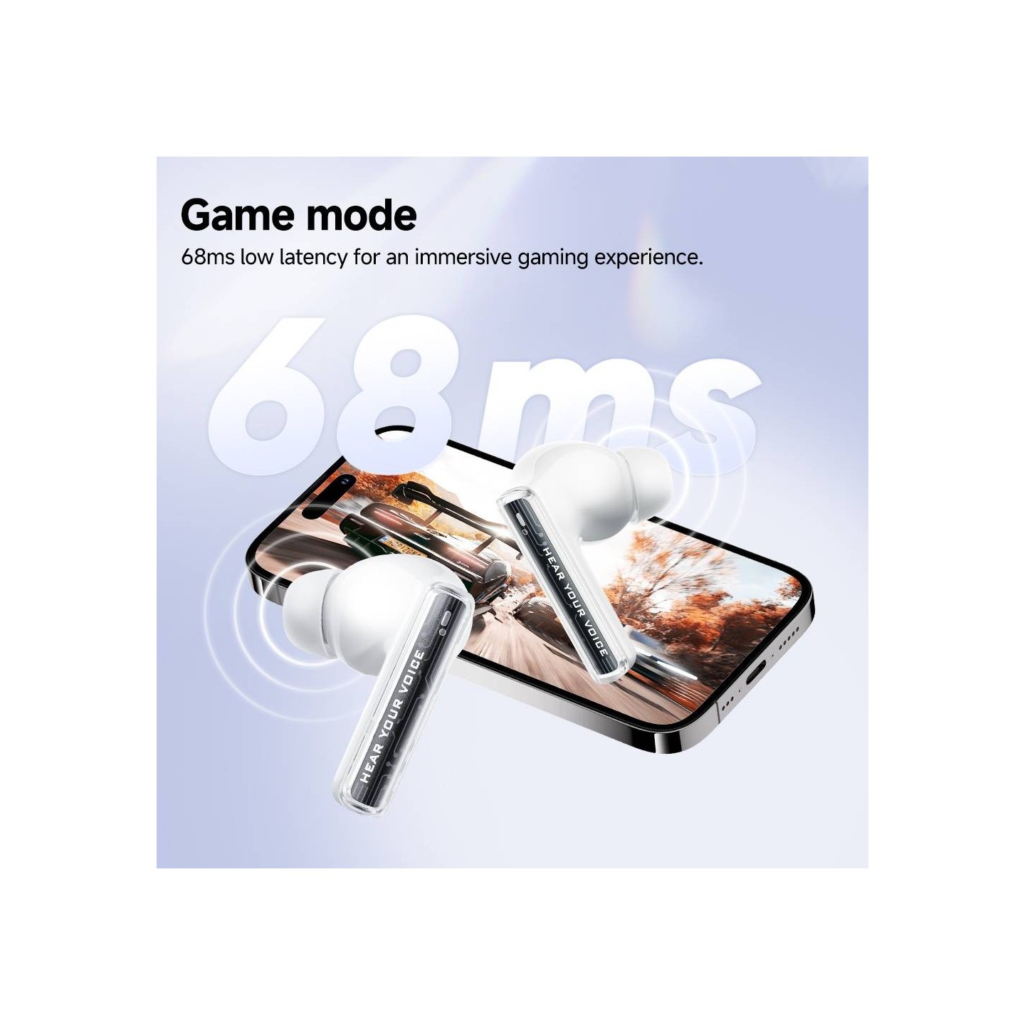 QCY MeloBuds Neo Orange - Melobuds Neo - TWS Bluetooth Earbuds with LED Display, Dual Connection, 7h Battery