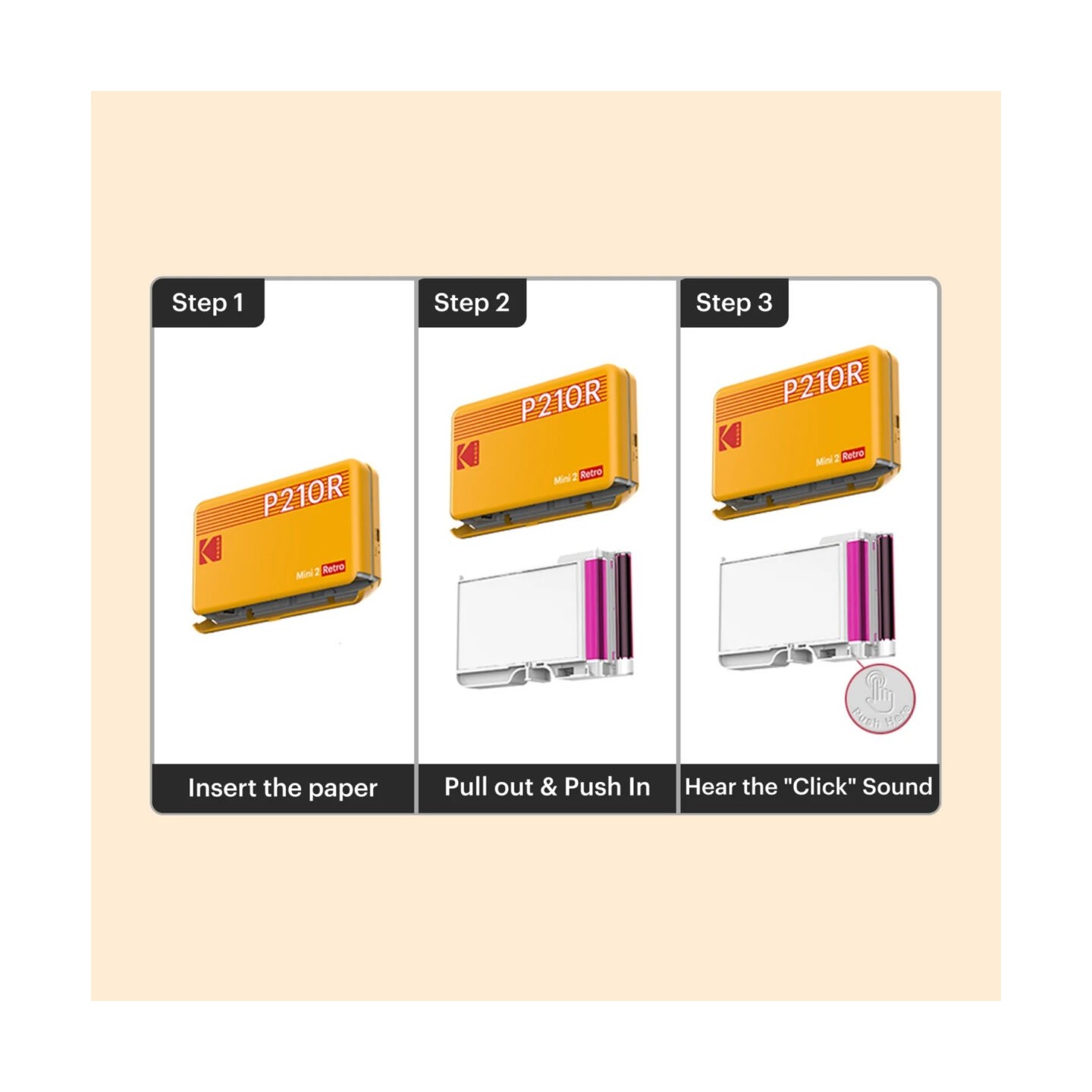 Kodak 30-Sheet Photo Paper Cartridge for Mini Shot Combo Printers and Cameras - C210/C210R - 5.3 x 8.6 cm