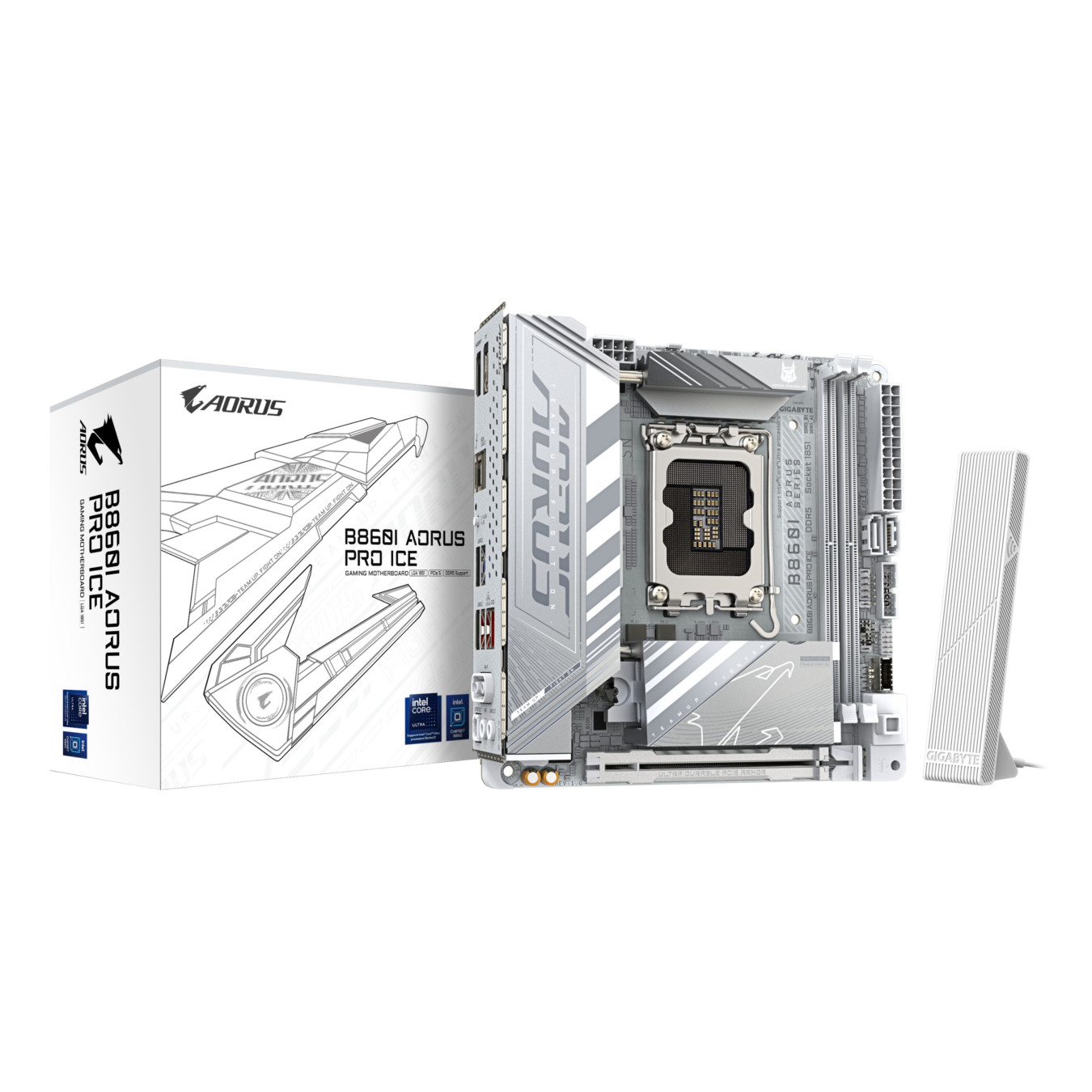GIGABYTE GA-B860I AORUS PRO ICE - Mini-ITX, LGA1851 (V1), DDR5 up to 128GB, Dual DIMM — Buy in Cyprus with Fast Delivery