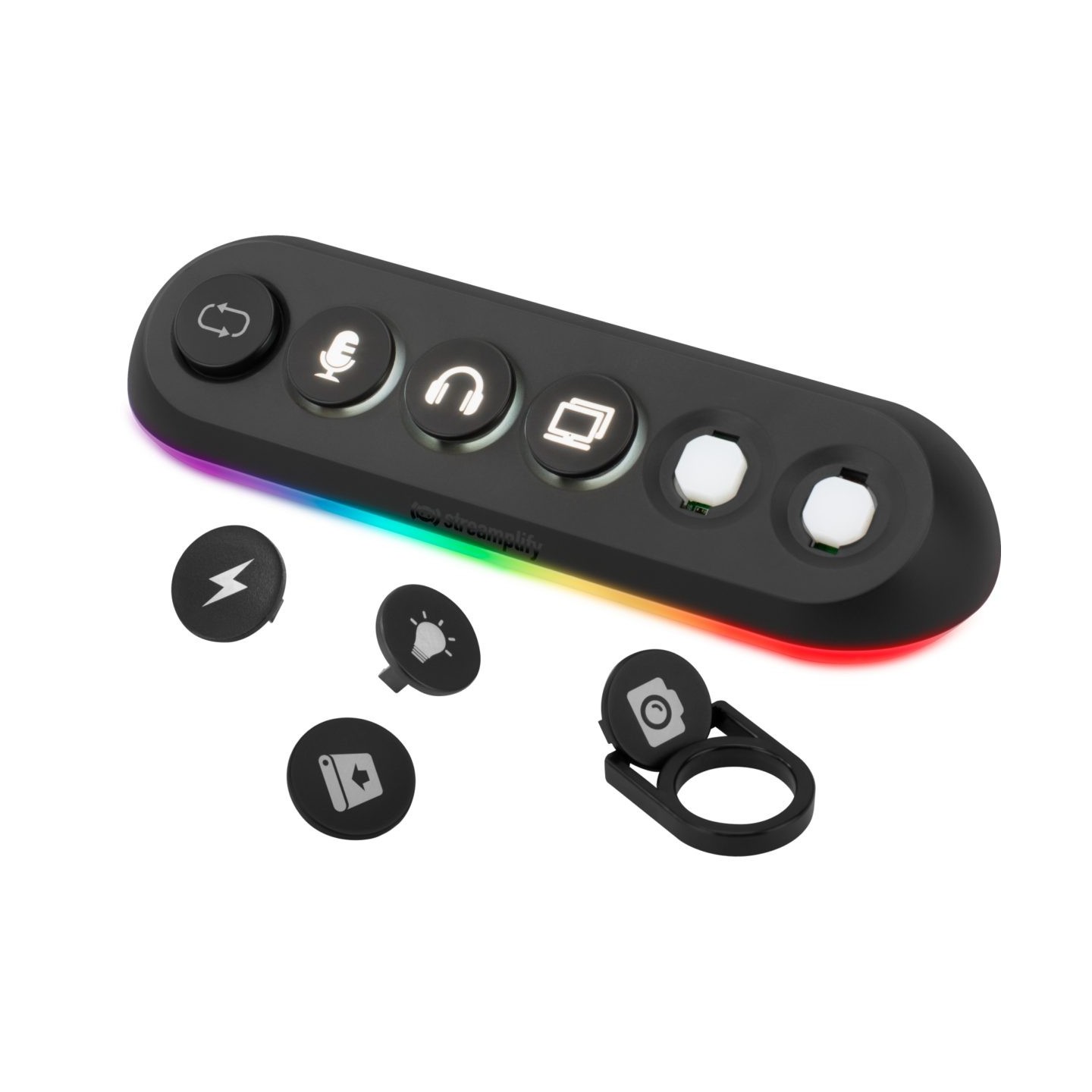 Streamplify HUB DECK 5 - USB-A Hub with 5 Ports (4x USB 3.0, 1x USB 2.0) RGB Lighting, 12V Powered