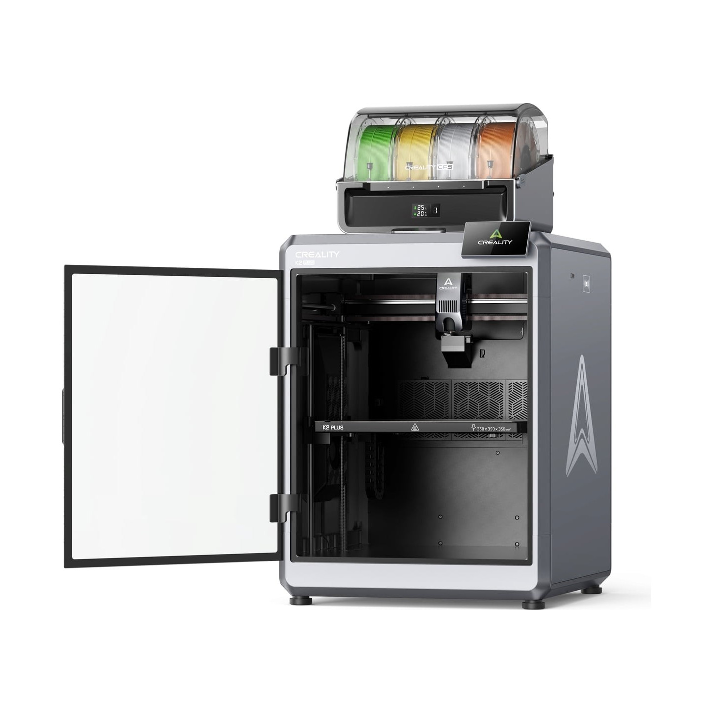 Creality K2 Plus Combo - K2 Plus - Multi-color 16-color FDM 3D Printer, 350x350x350 mm, 600 mm/s, CFS Kit