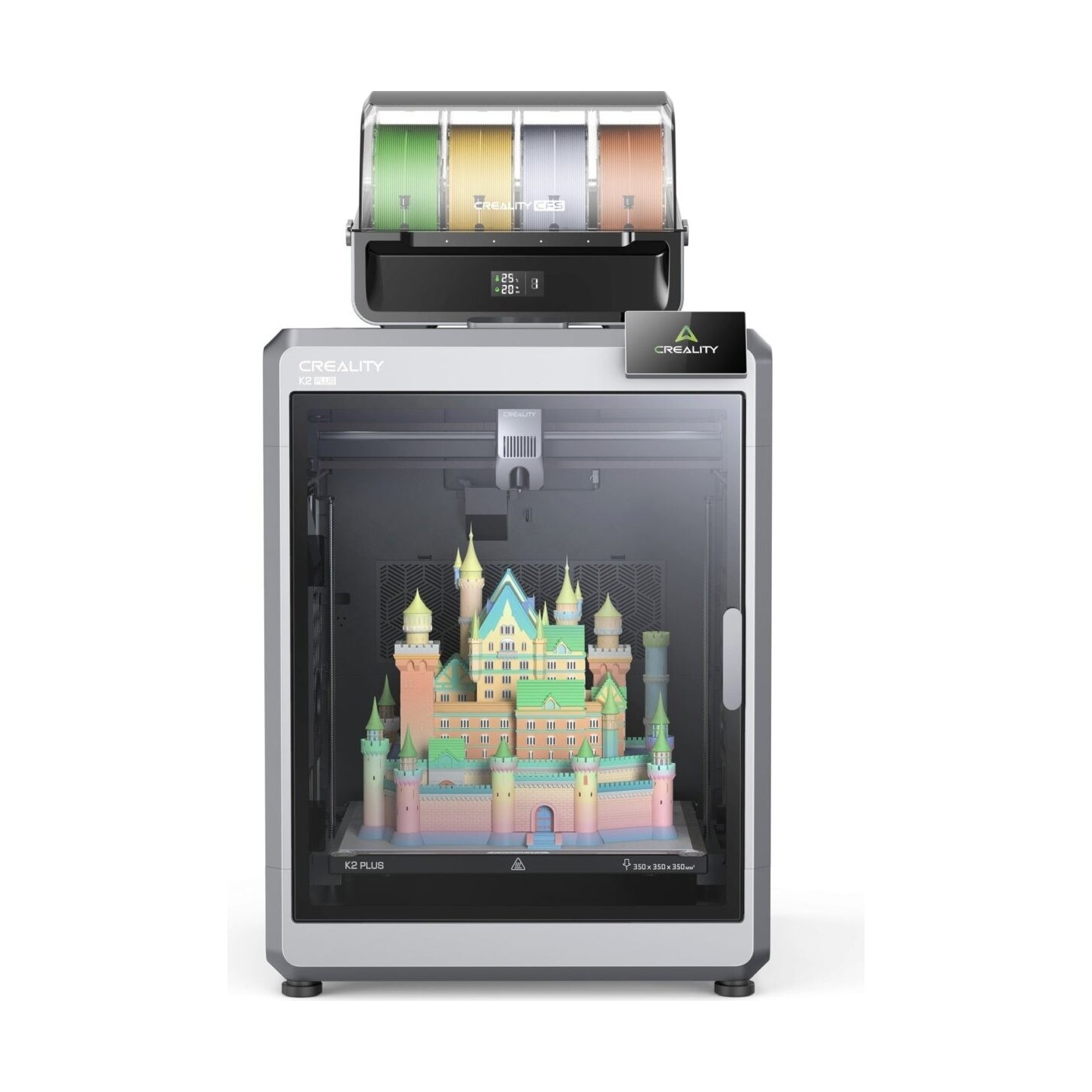 Creality K2 Plus Combo - K2 Plus - Multi-color 16-color FDM 3D Printer, 350x350x350 mm, 600 mm/s, CFS Kit