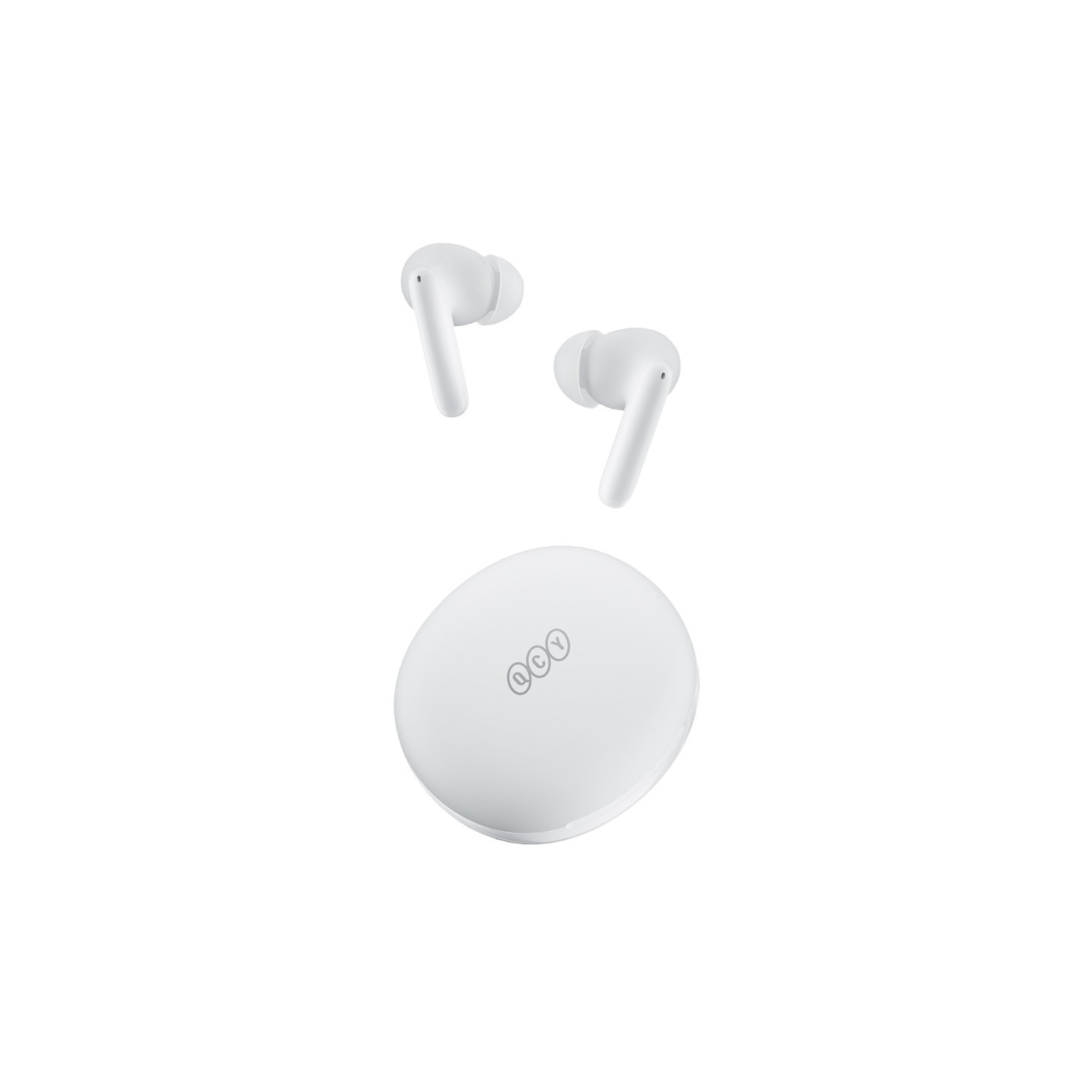 QCY T13 ANC 2 White - T13 ANC 2 - True Wireless Earbuds, 28dB ANC, 10mm Driver, BT 5.3, 30h total