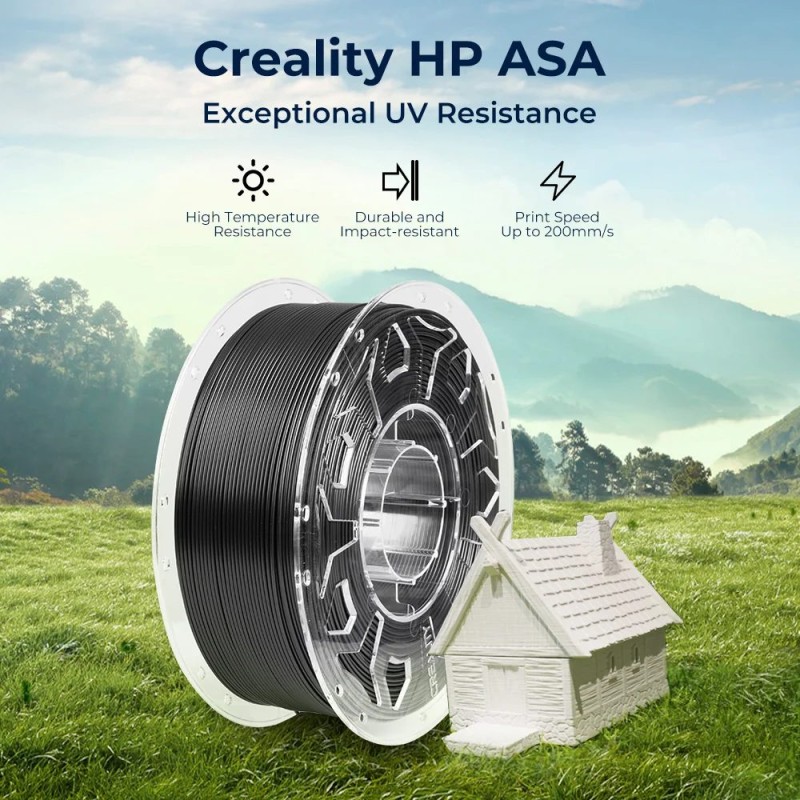 Buy Creality HP-ASA Filament - HP-ASA - (Black, 1.75mm, 1kg, Weather & UV resist... in Cyprus, Nicosia, Limassol, Larnaka, Pafos