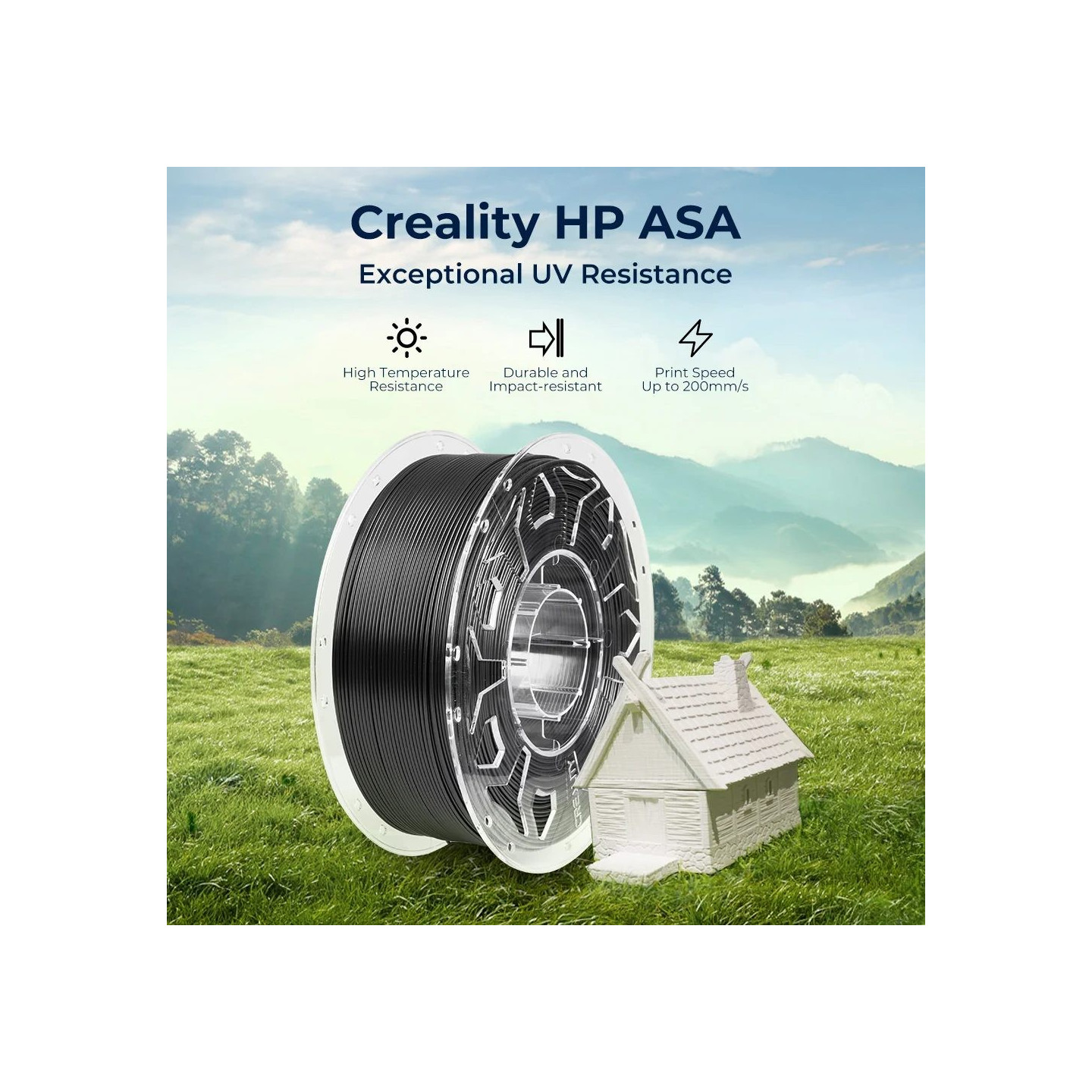 Creality HP-ASA Filament - HP-ASA - (Black, 1.75mm, 1kg, Weather & UV resistant) — Buy in Cyprus with Fast Delivery