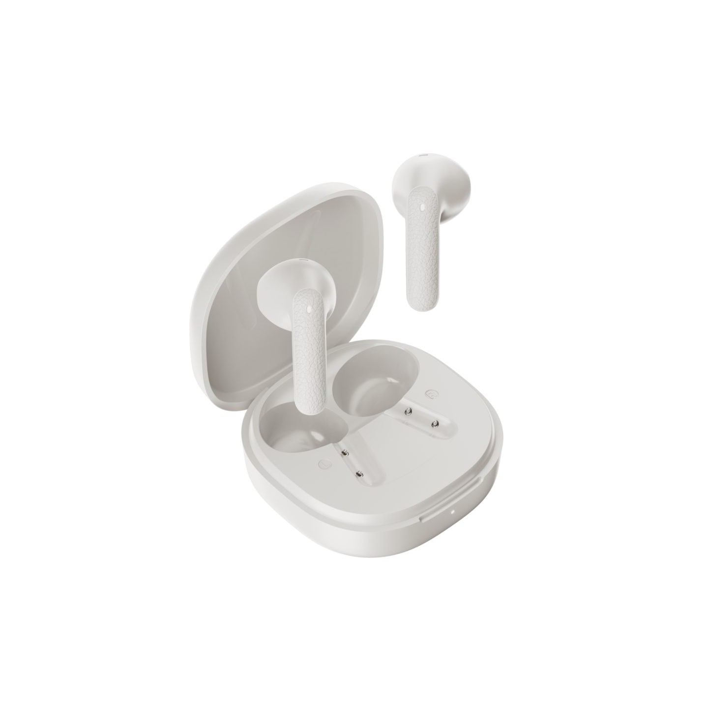 QCY Air White Semi-Ear TWS Earbuds - Quad Mic ENC, Multi-Point, Leather Case — Buy in Cyprus with Fast Delivery