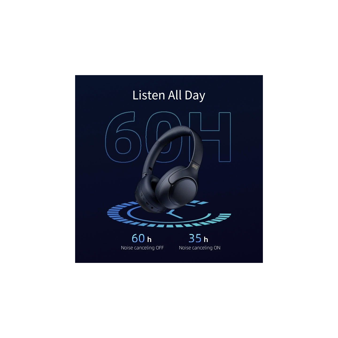 QCY H3 High-Res Headset - H3 - Blue, Wireless BT, 4-Mode ANC, 60h Multipoint — Buy in Cyprus with Fast Delivery