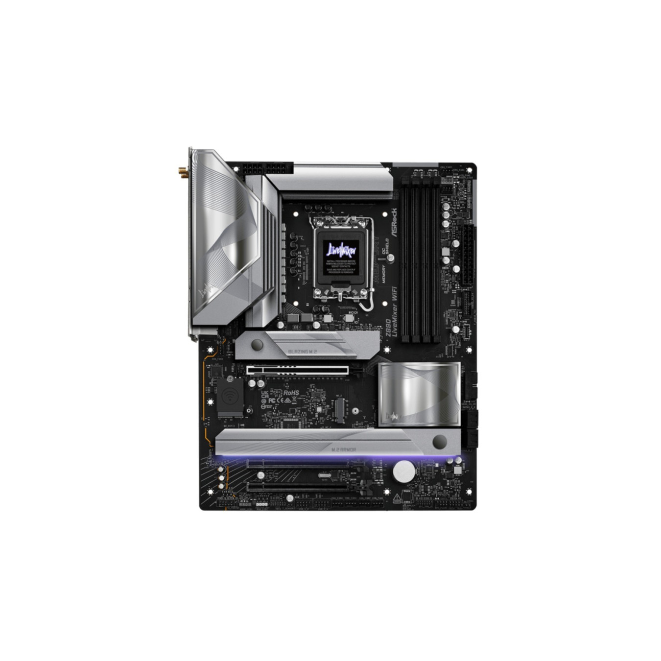 ASRock Z890 LiveMixer WiFi - LGA1851 Socket - ATX Motherboard, Up to 256GB RAM, Built-in Wi-Fi