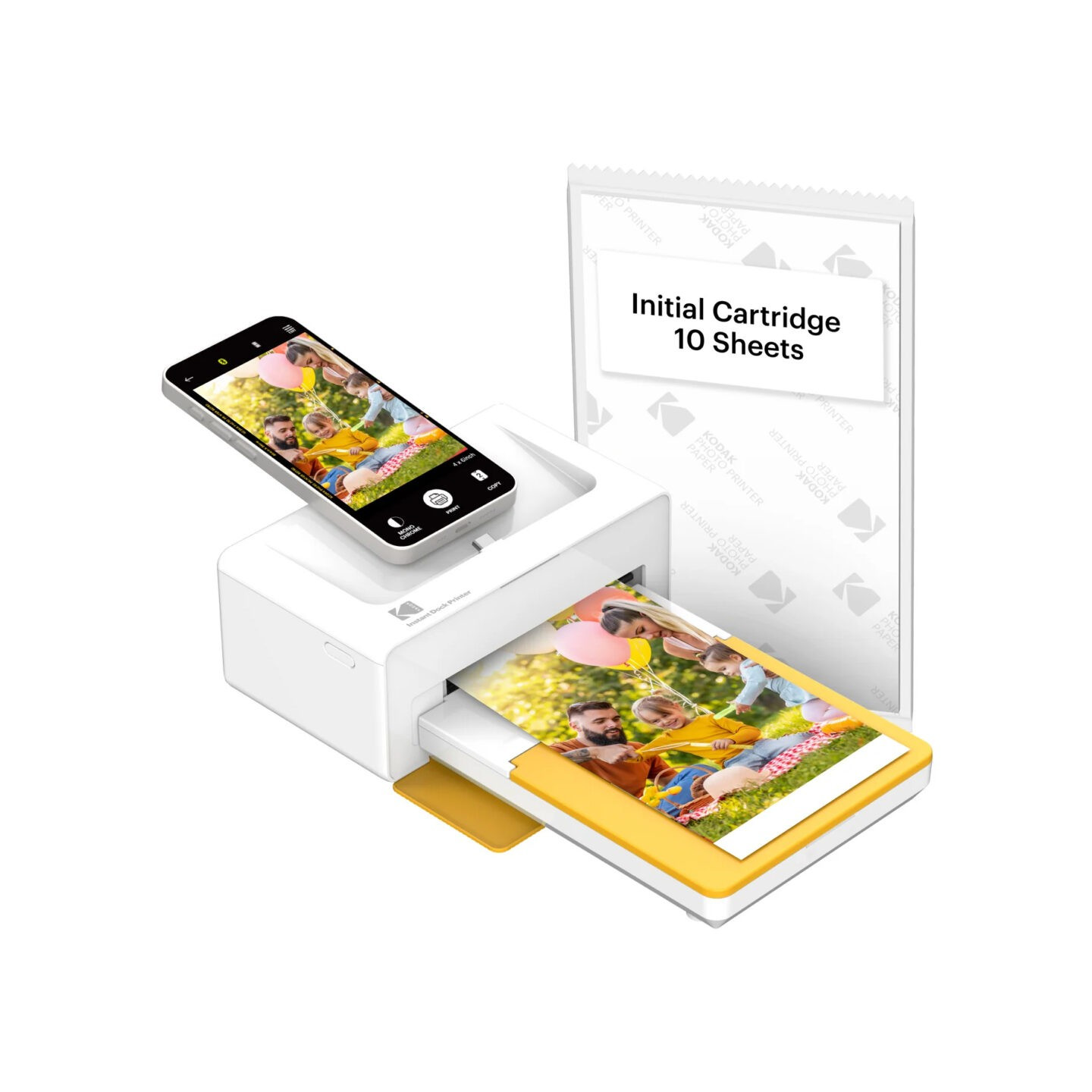Kodak Dock Plus 4PASS Wireless Smartphone Photo Printer - 10x15 cm Prints - Accessory Pack (10 Sheets)