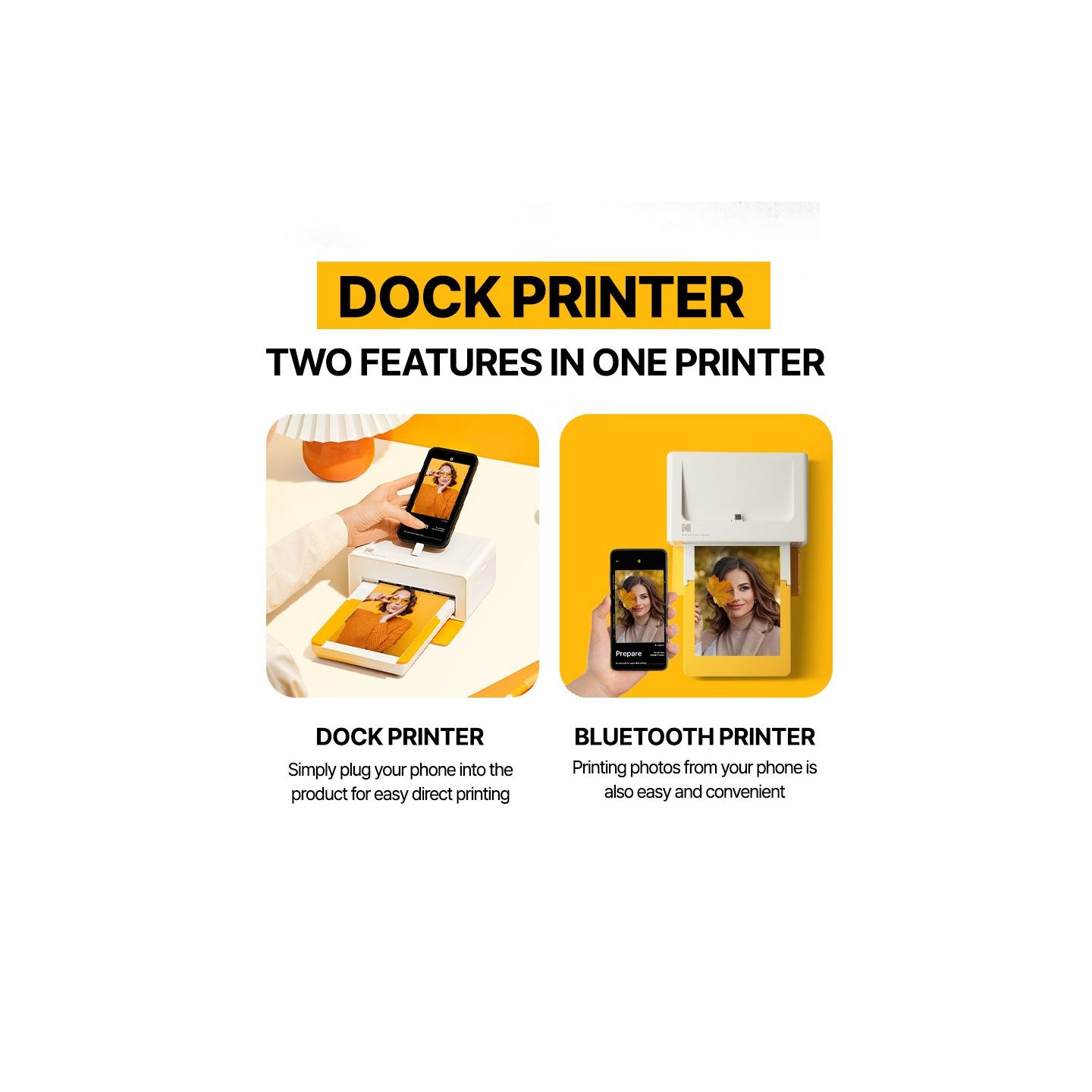 Kodak Dock Plus 4PASS Wireless Smartphone Photo Printer - 10x15 cm Prints - Accessory Pack (10 Sheets)