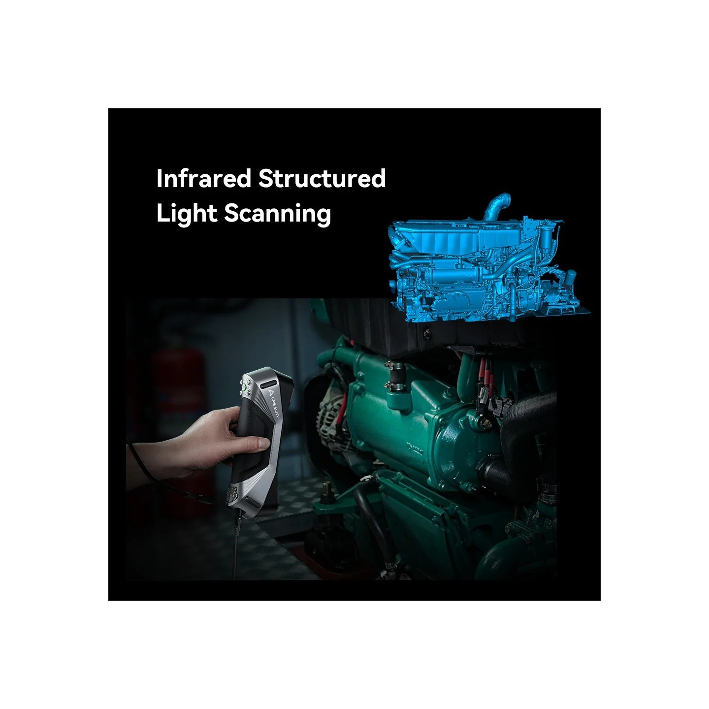 Creality CR-Scan Raptor 3D Scanner - CR-Scan Raptor - 5-2000mm range, 0.02 mm accuracy, 60fps