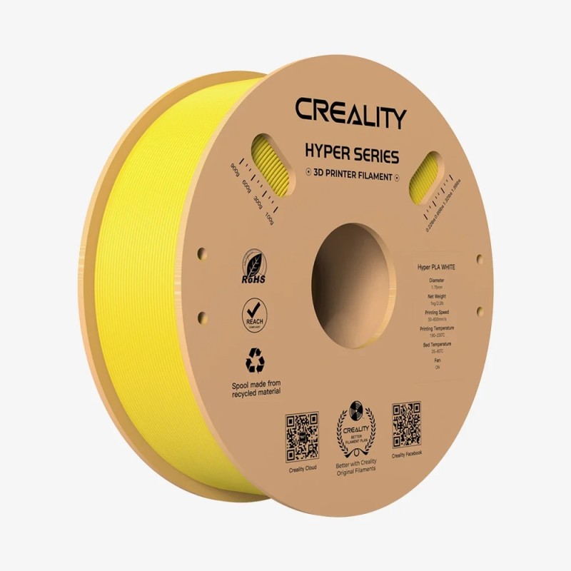 Buy Creality Hyper PLA Yellow Filament - High-speed PLA, 1.75mm, 1 kg spool in Cyprus, Nicosia, Limassol, Larnaka, Pafos