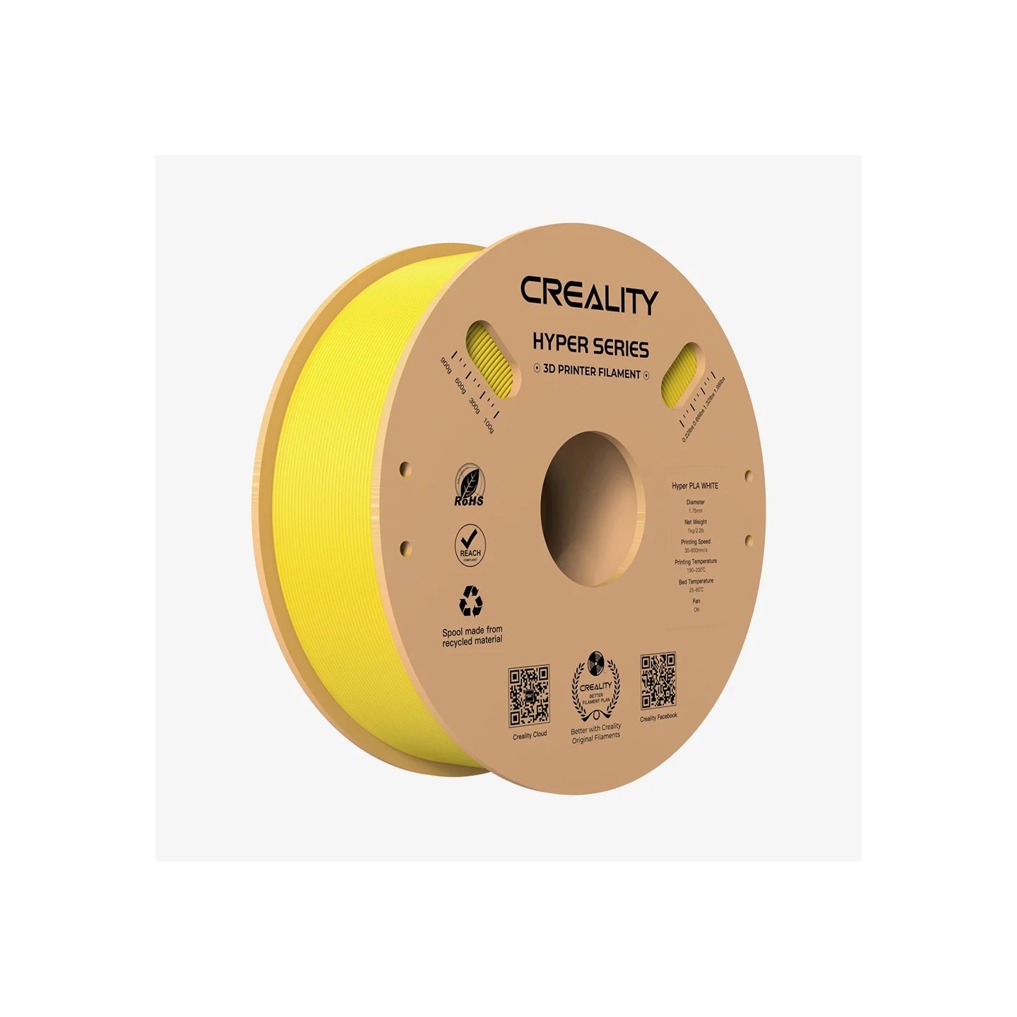 Creality Hyper PLA Yellow Filament - High-speed PLA, 1.75mm, 1 kg spool — Buy in Cyprus with Fast Delivery
