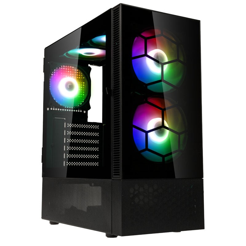 Kolink Observatory MX Glass ARGB Mid-Tower Case - Black - 5 ARGB Fans Included (Boxed) — Buy in Cyprus with Fast Delivery