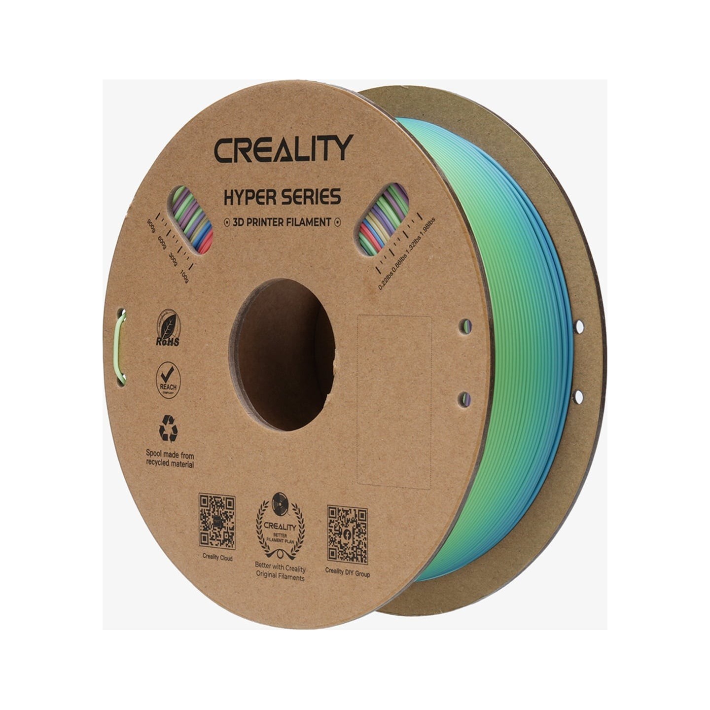 Creality Hyper PLA Rainbow Wild Blossom Short Gradient - 1.75mm Filament - Rainbow Wild Blossom, 1kg